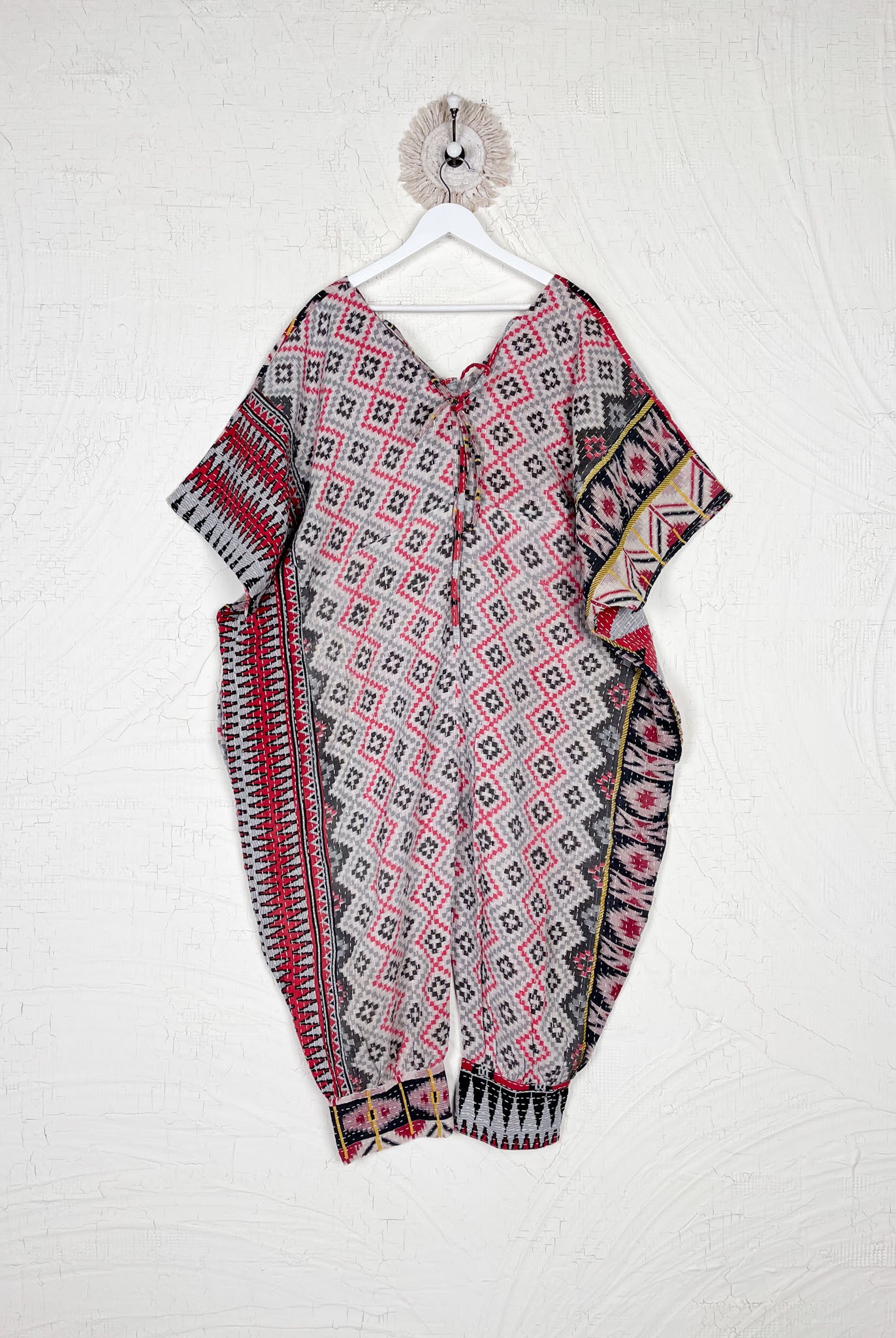 Abstract Reversible Kantha jumpsuit - Love Protect Sustain