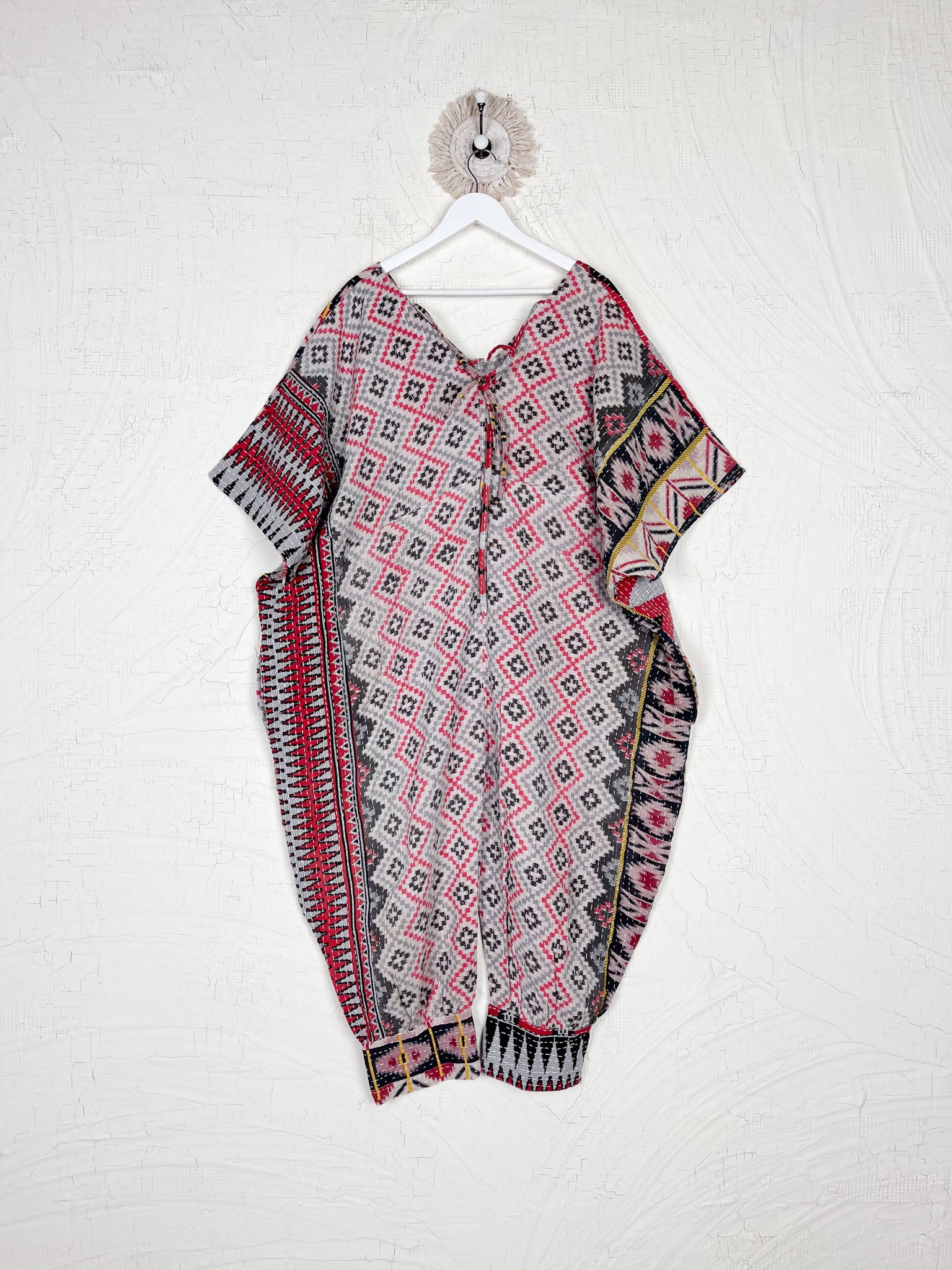 Abstract Reversible Kantha jumpsuit - Love Protect Sustain