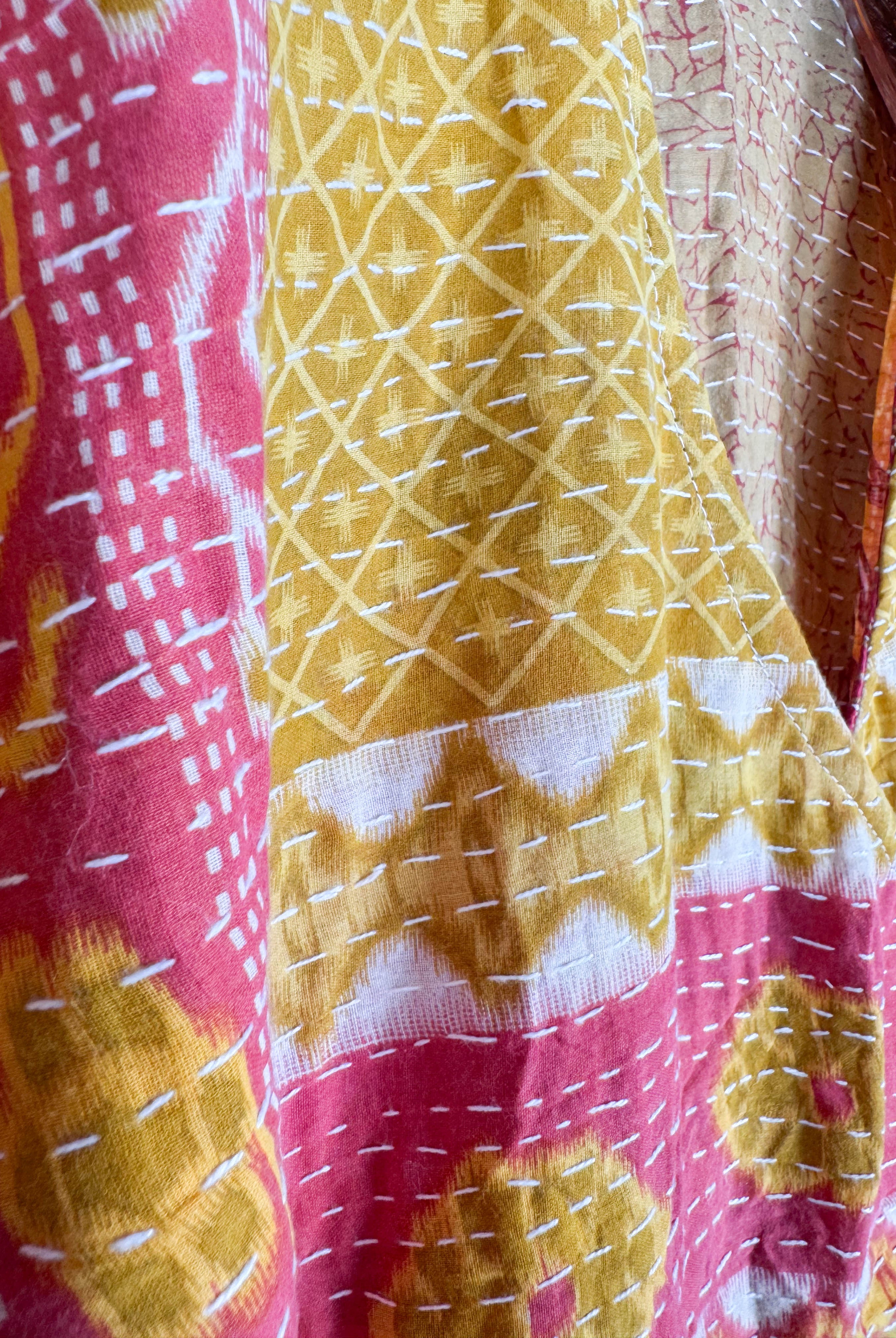 Abstract print Kantha dress - Love Protect Sustain