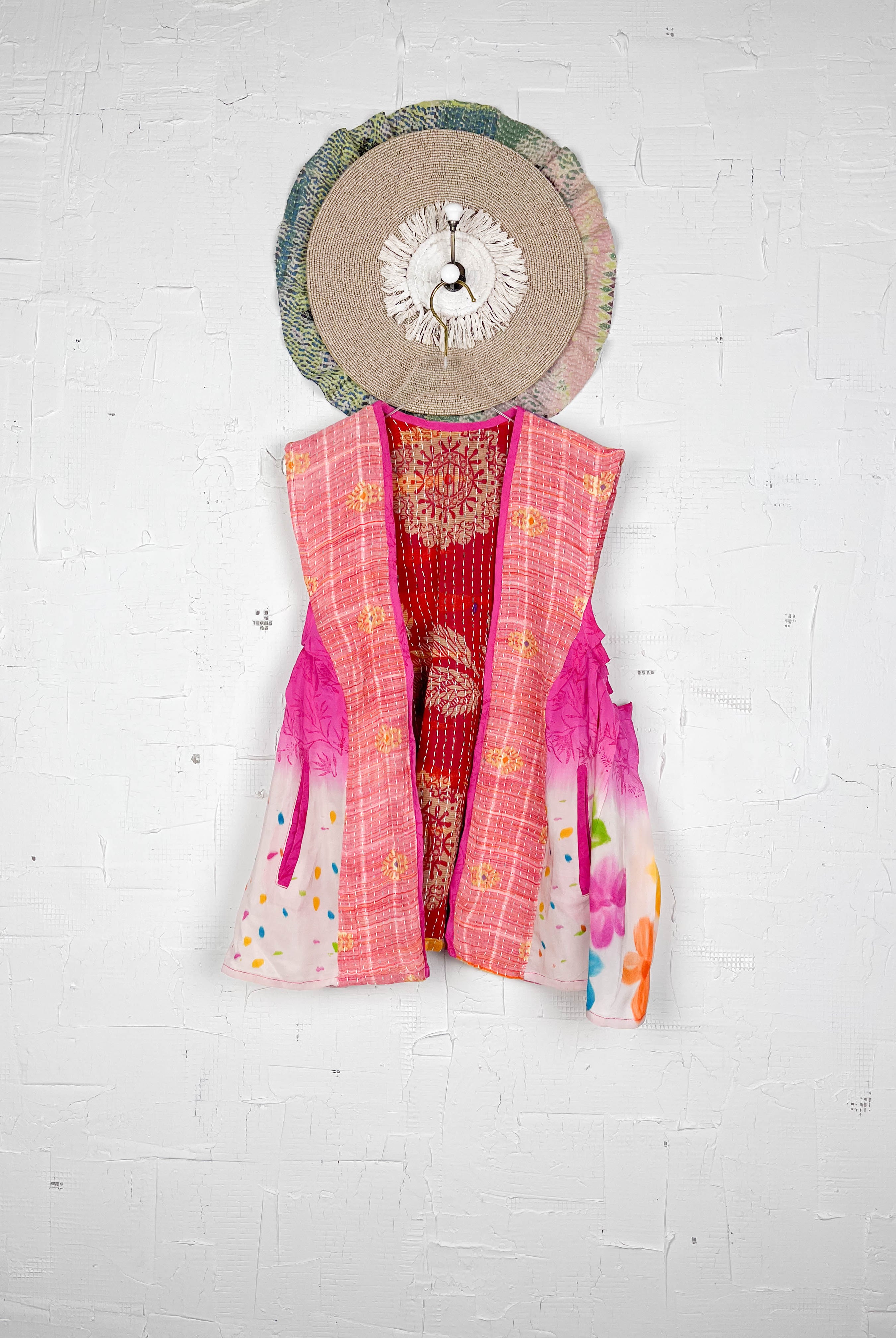 Abstract print silk vest - Love Protect Sustain