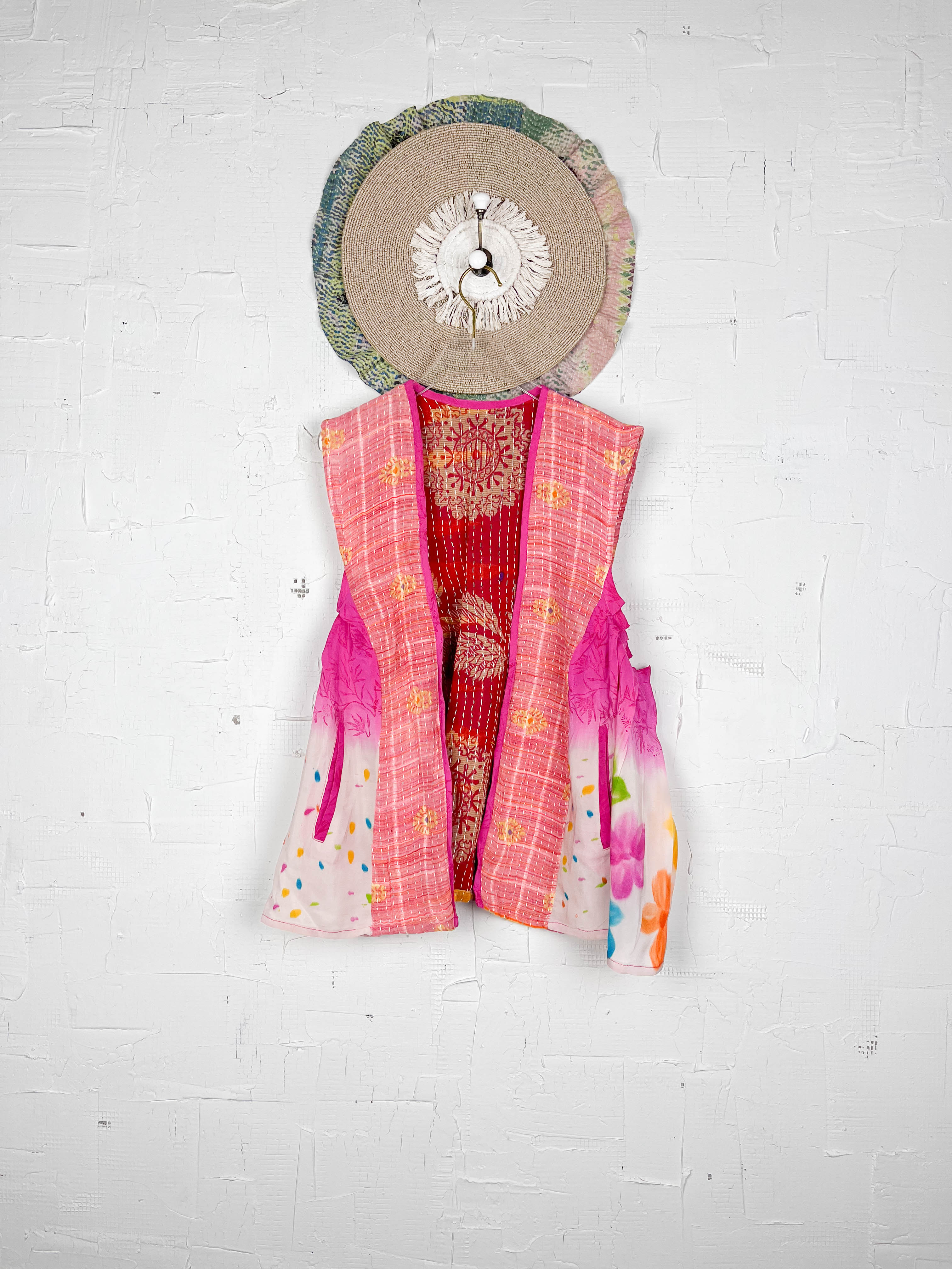 Abstract print silk vest - Love Protect Sustain