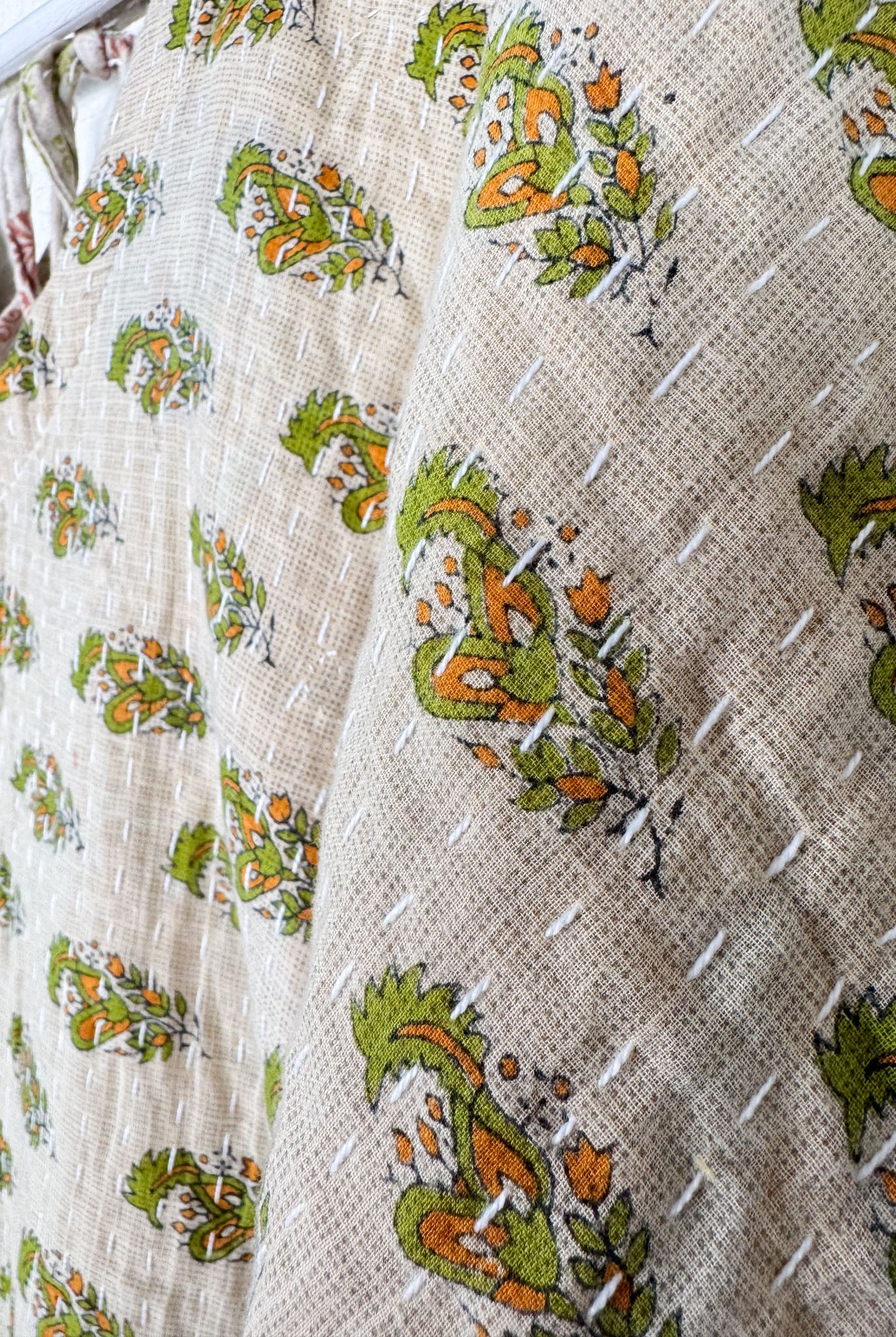 Affordable Kantha quilt fabric jumpsuit sale - Love Protect Sustain