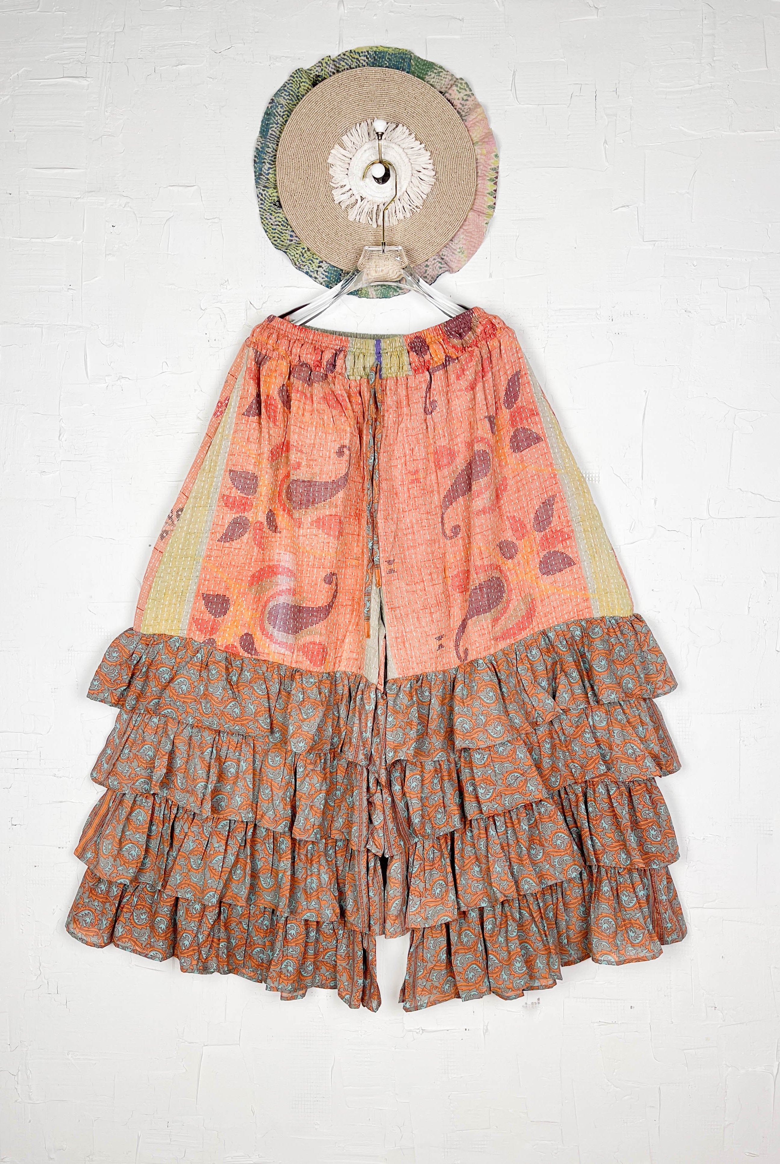 Artisan made silk frill pants - Love Protect Sustain