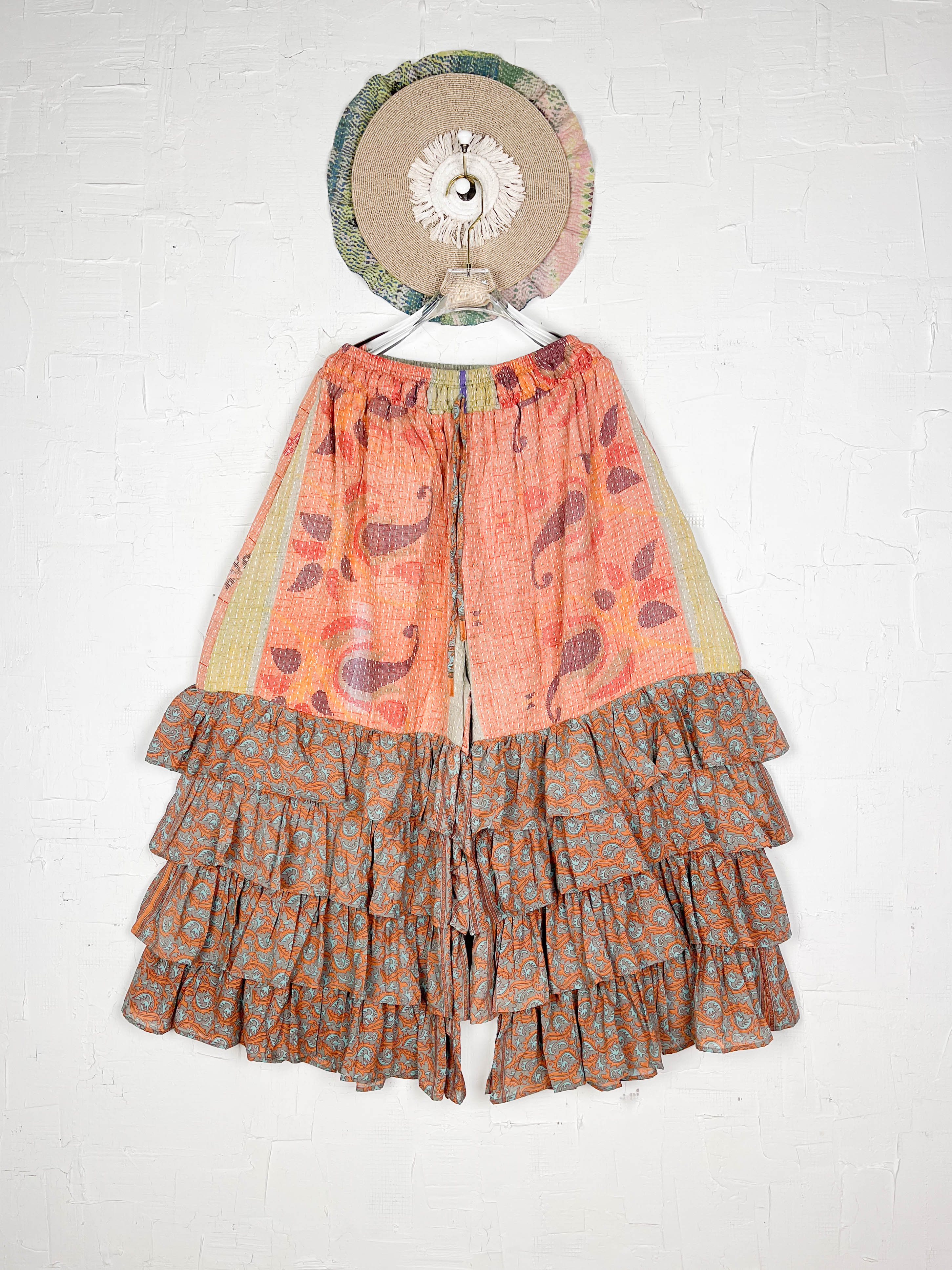 Artisan made silk frill pants - Love Protect Sustain