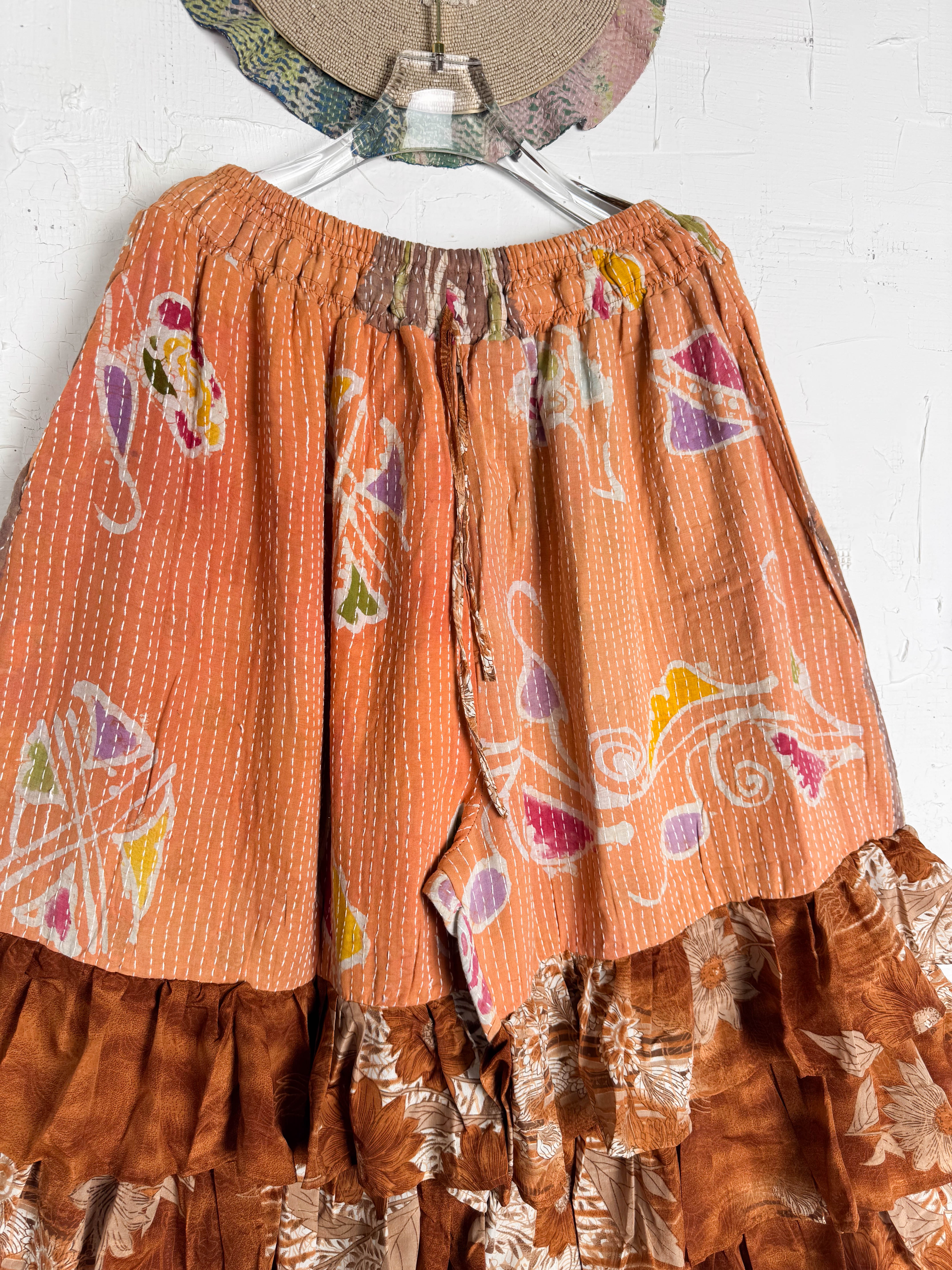 Artisan made silk frill pants - Love Protect Sustain