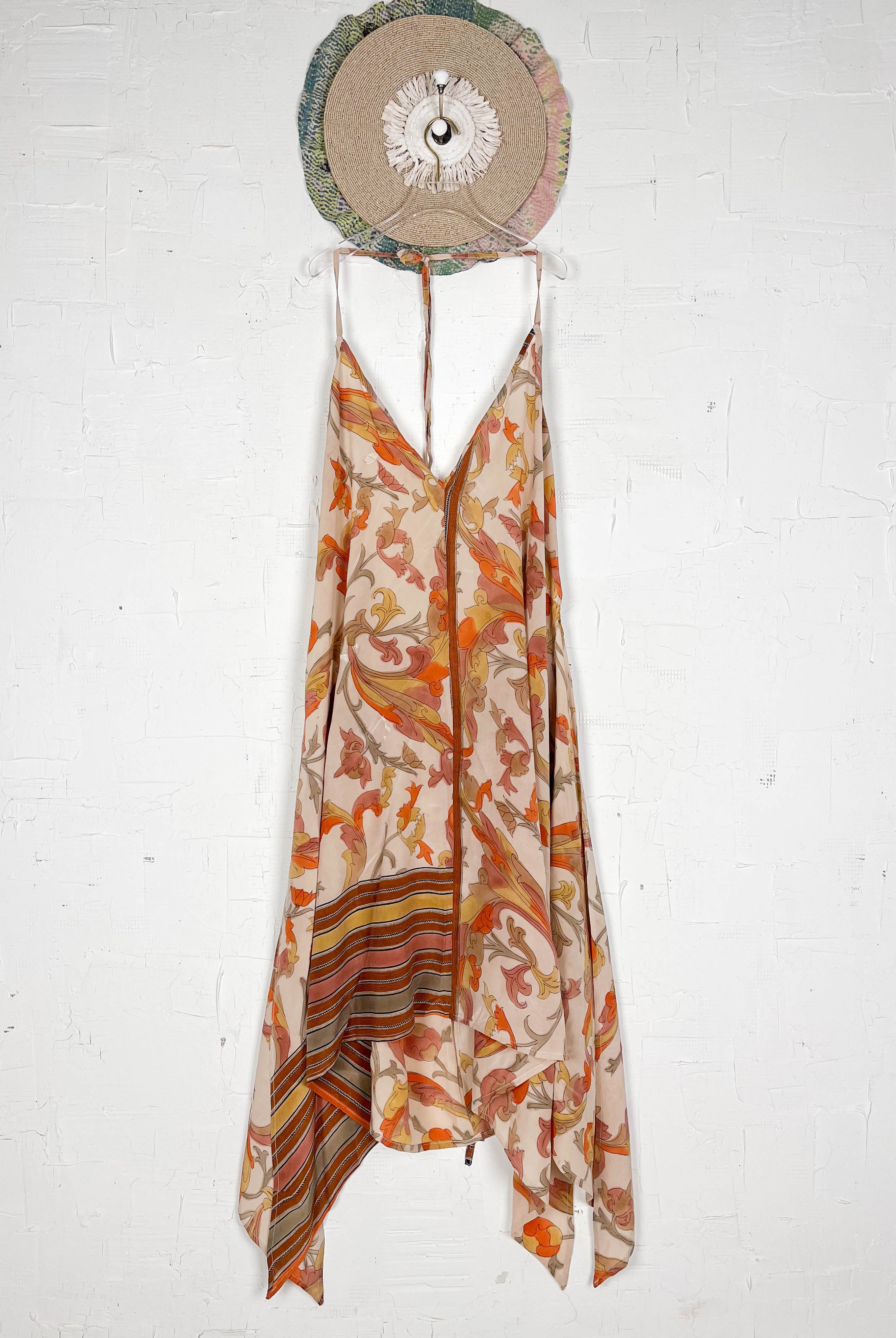 Asymmetrical hem silk dress - Love Protect Sustain