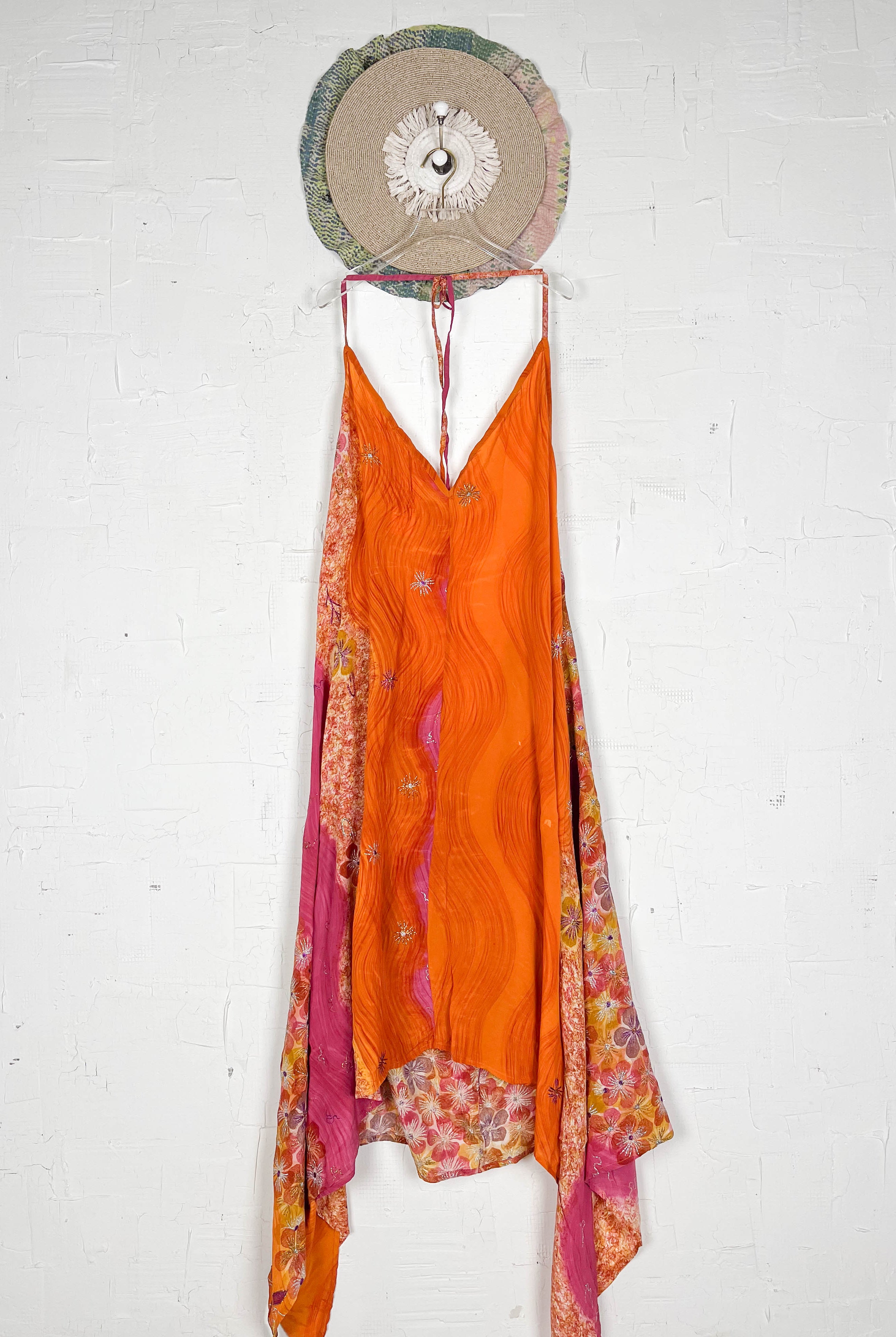 Asymmetrical hem silk dress - Love Protect Sustain