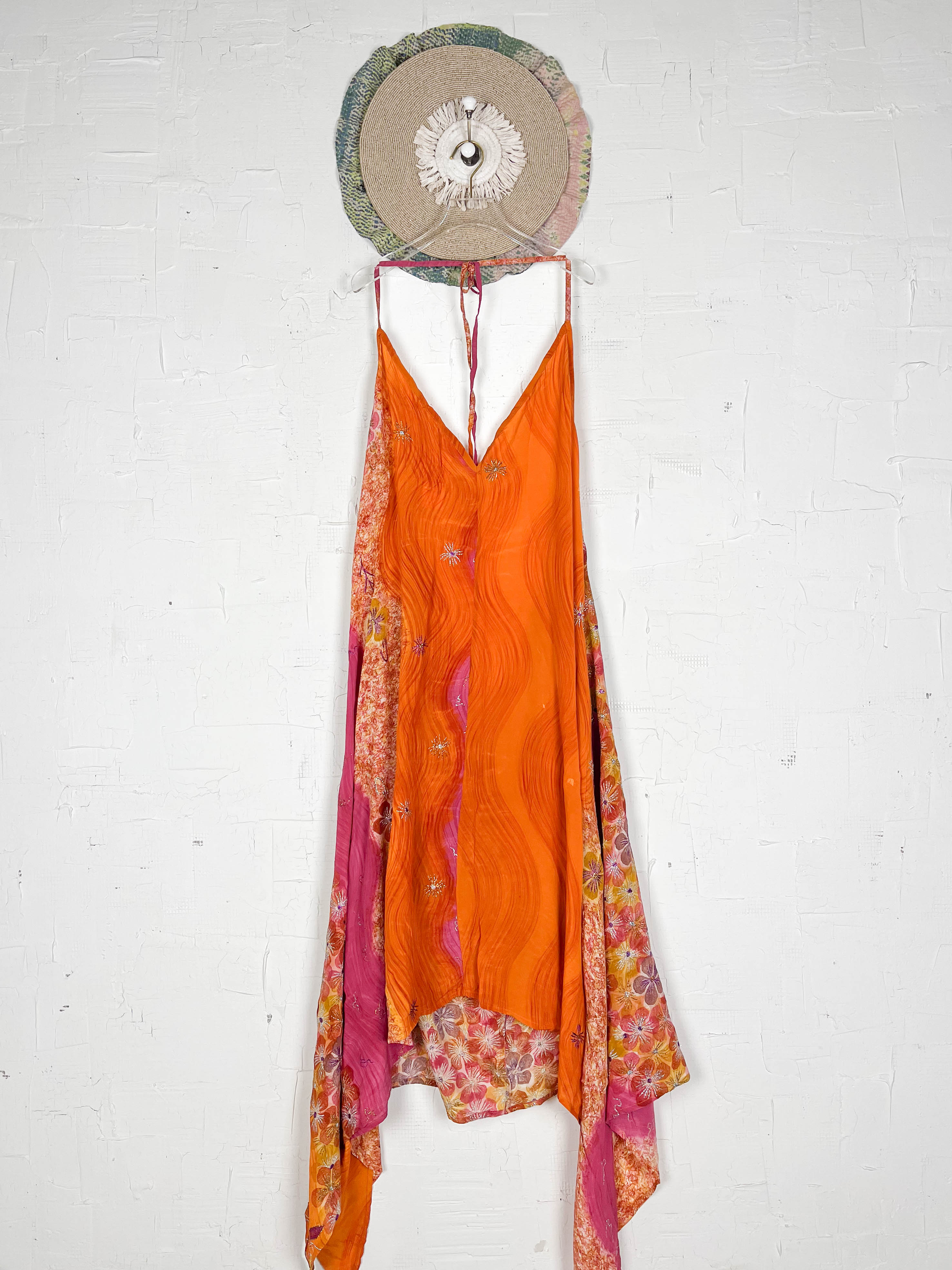 Asymmetrical hem silk dress - Love Protect Sustain