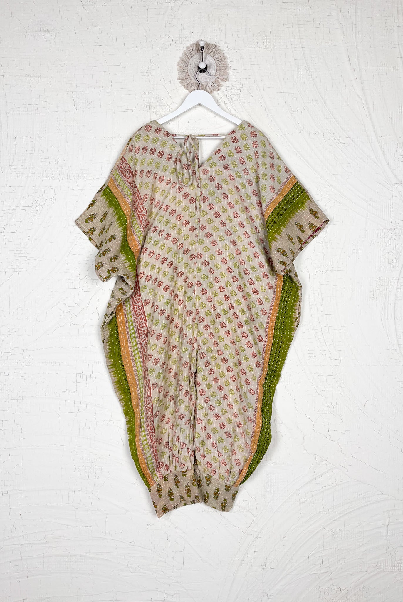 AuthenticIndian Kanthawork jumpsuit for women - Love Protect Sustain