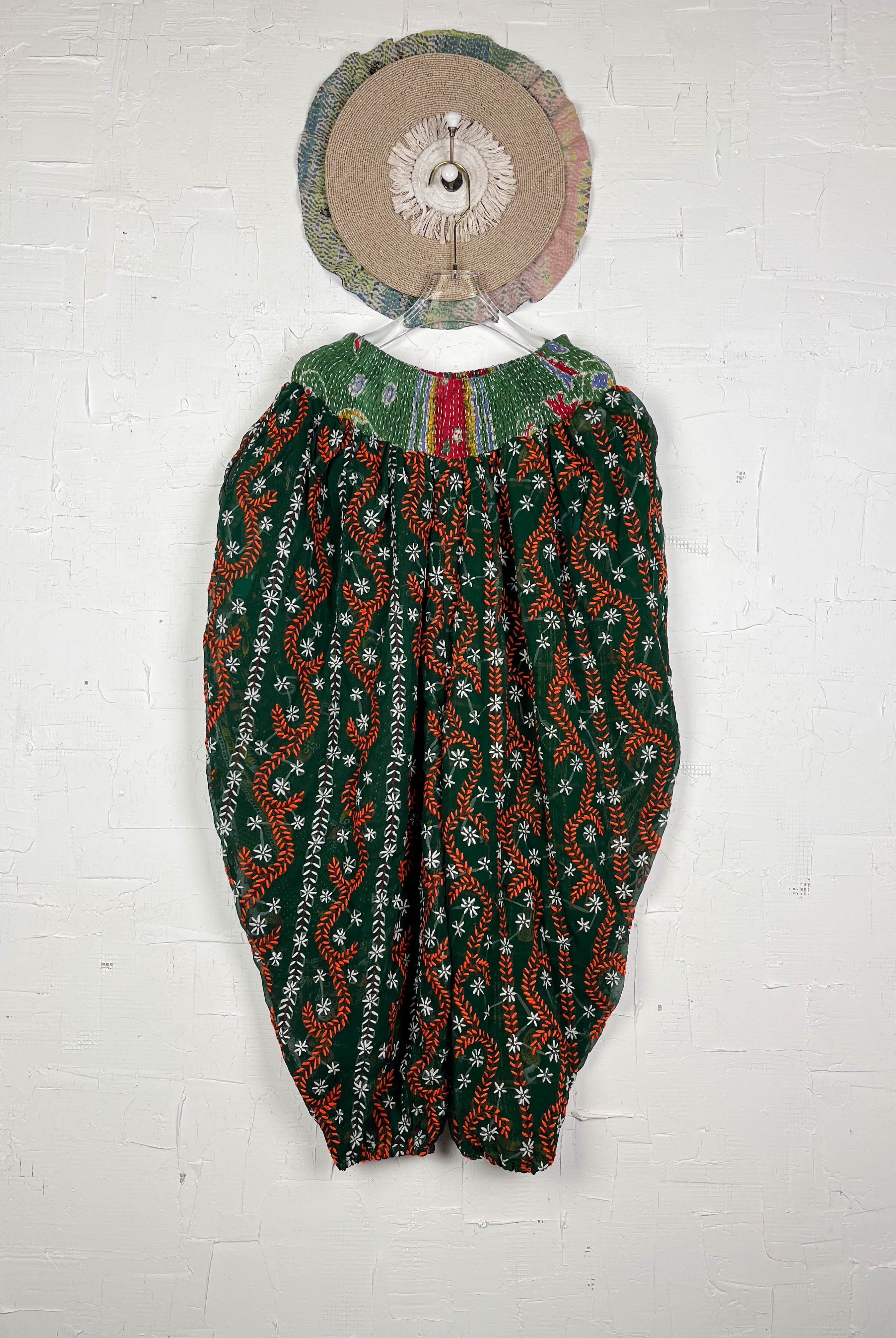 Balck green Phulkari pants- Love Protect Sustain