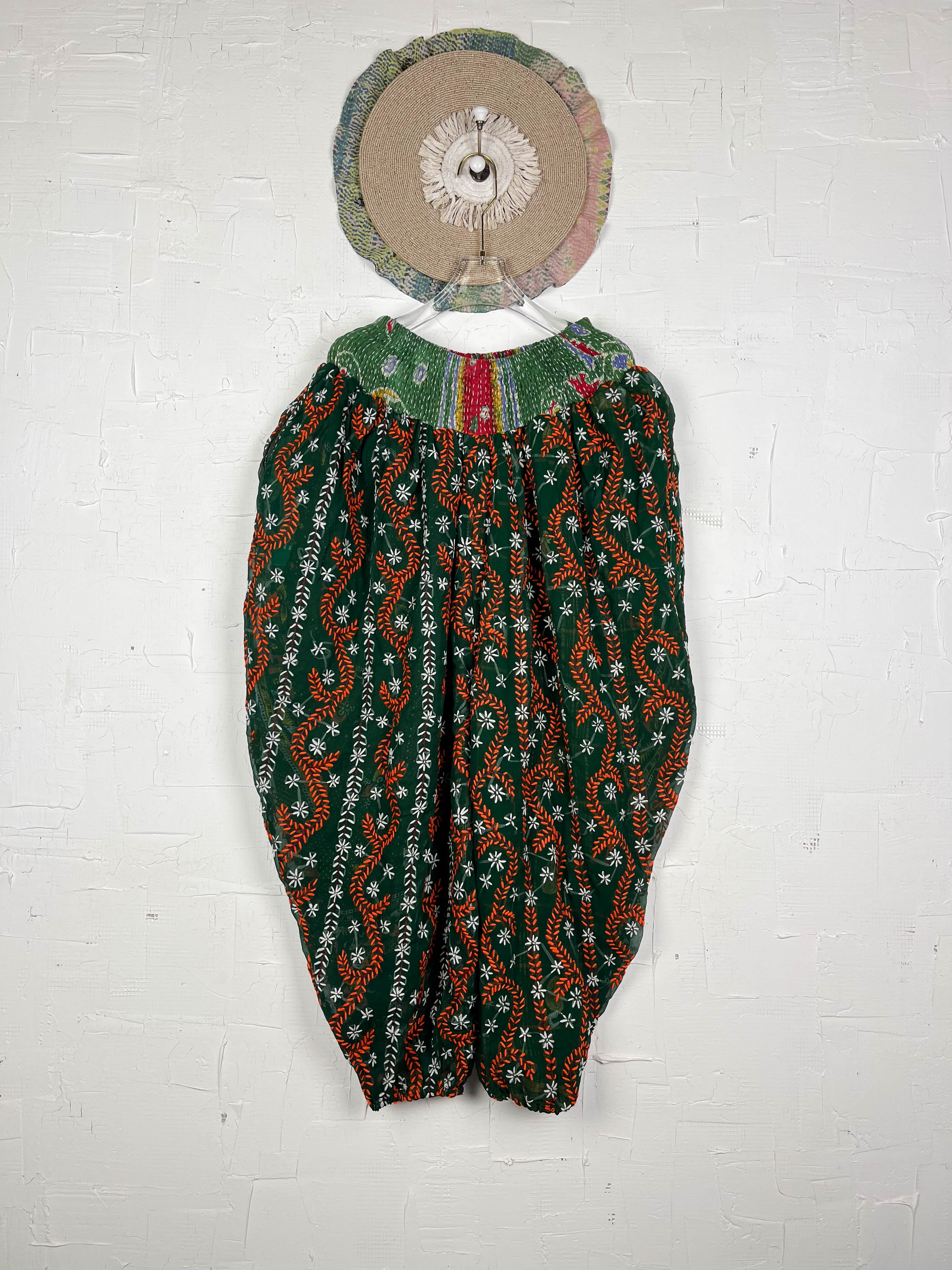 Balck green Phulkari pants- Love Protect Sustain