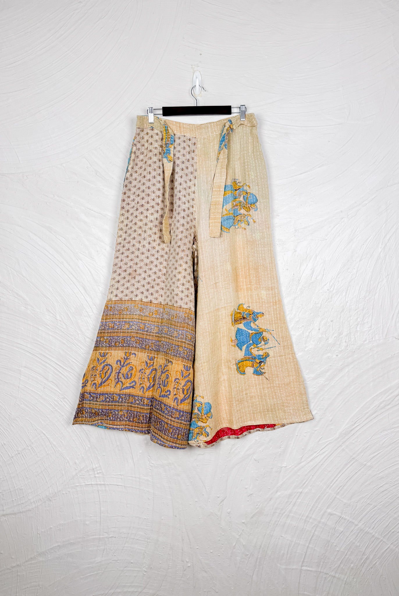 Beige Kantha pants - Love Protect Sustain