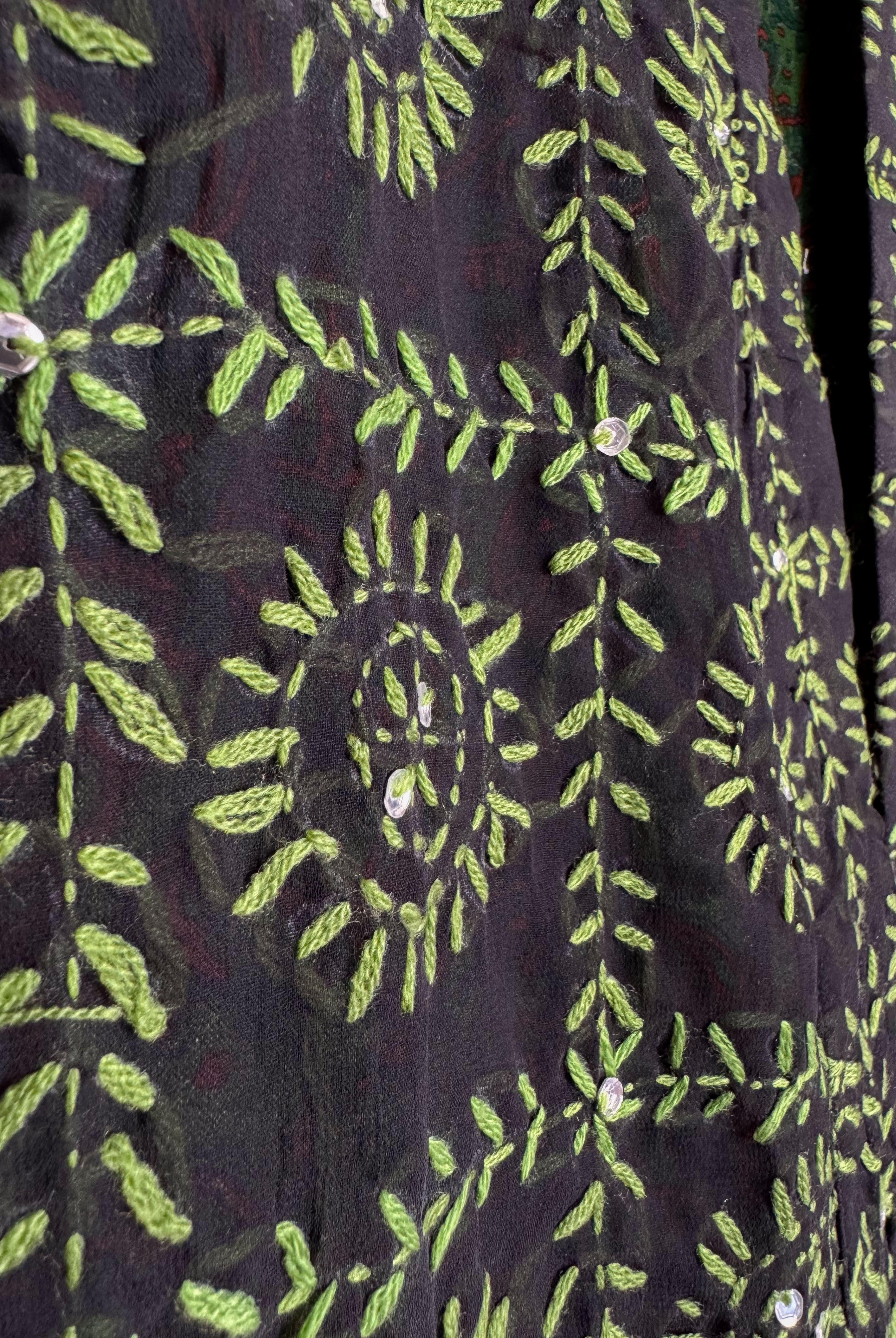 Black Floral Robe - Love Protect Sustain