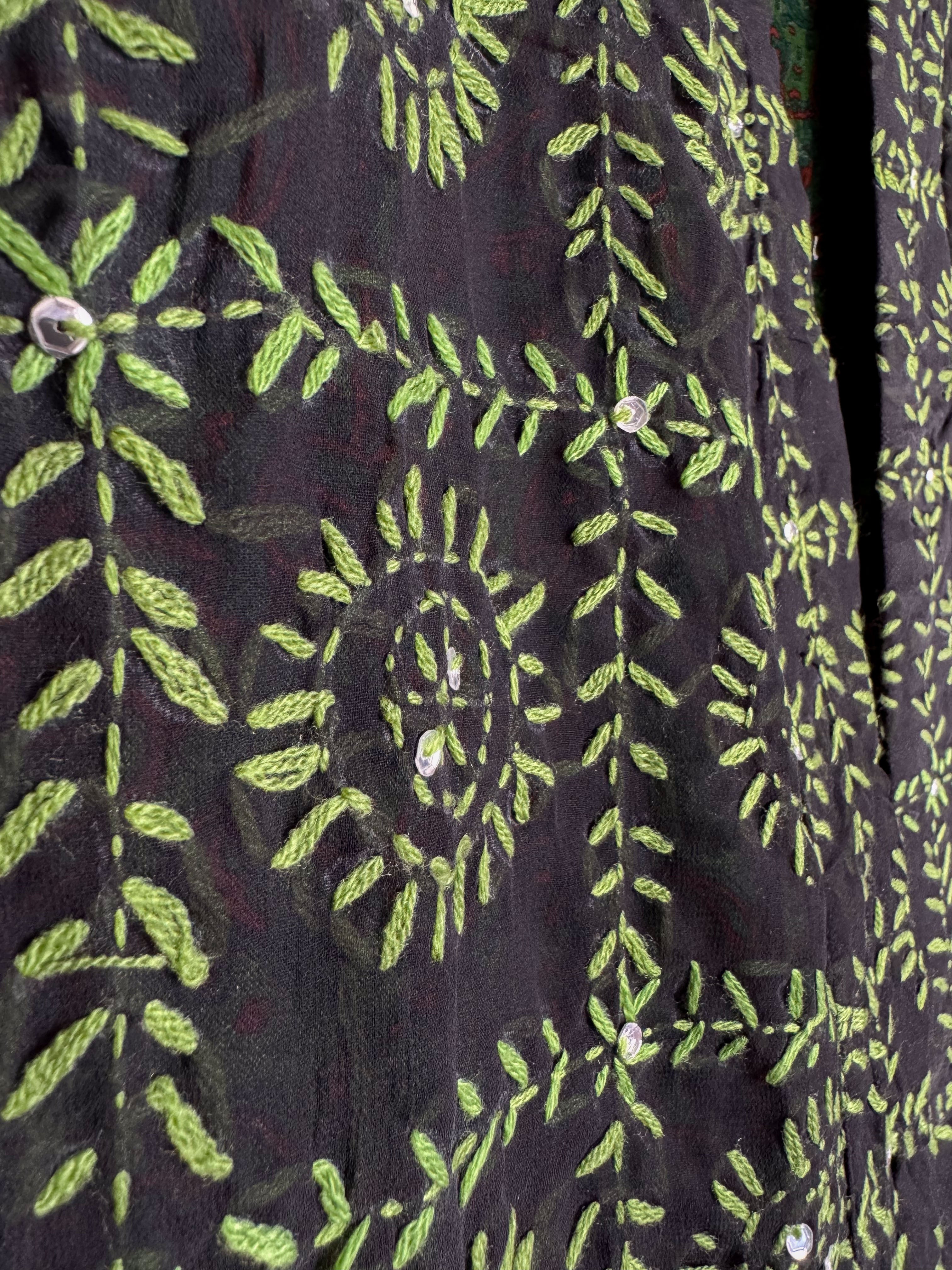 Black Floral Robe - Love Protect Sustain