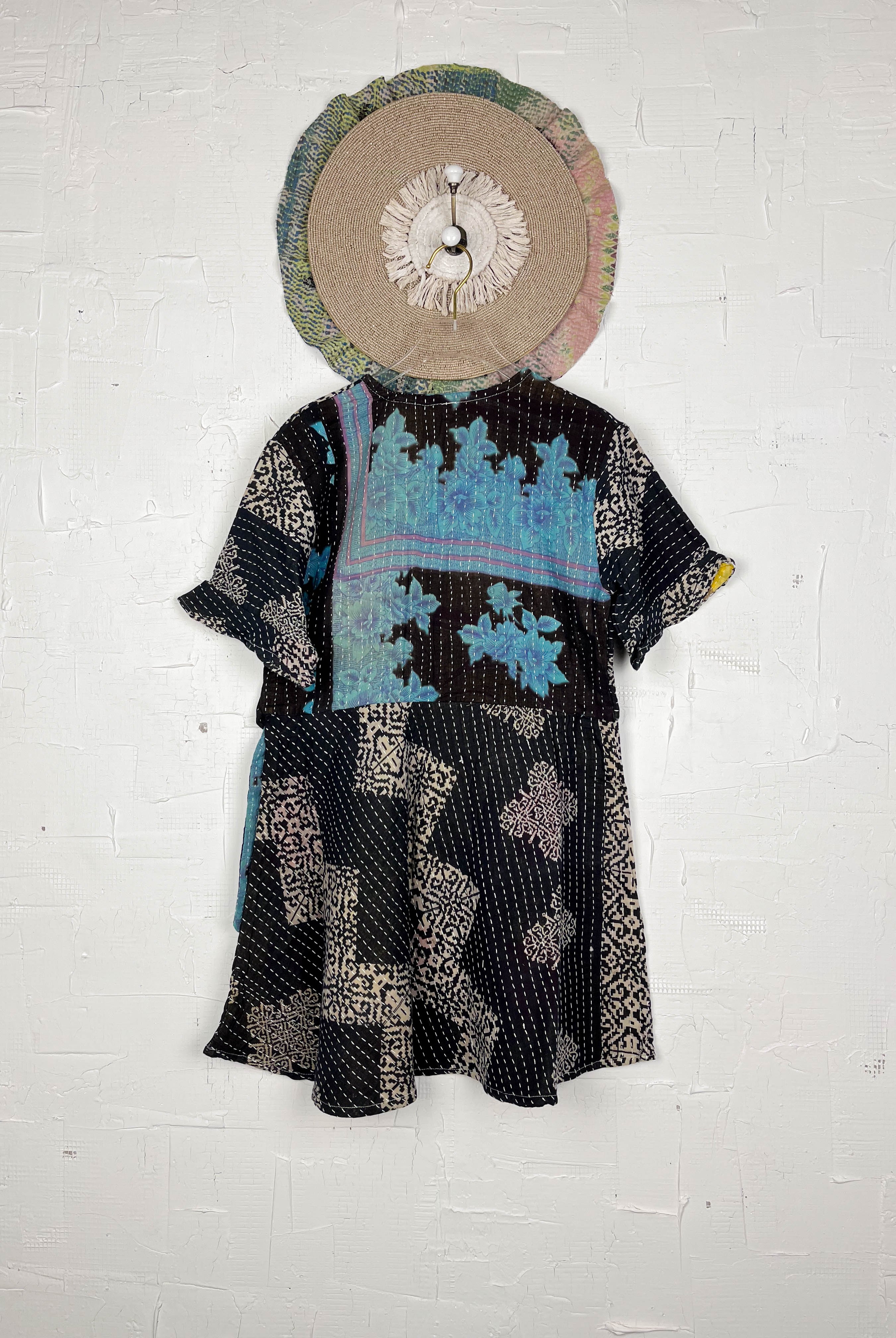 Black Kantha Dress - Love Protect Sustain