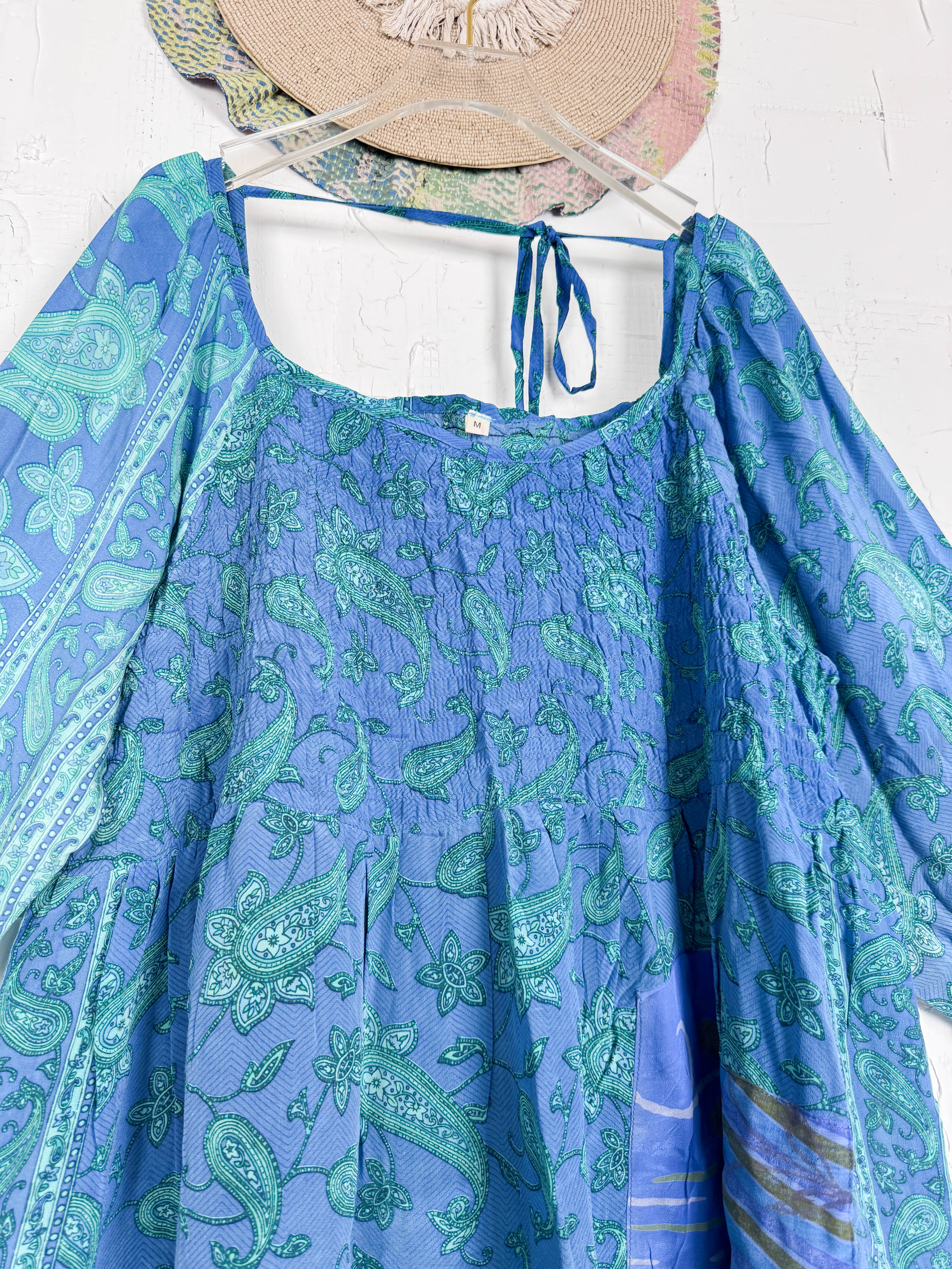 Blue Crepe Silk Dress - Love Protect Sustain