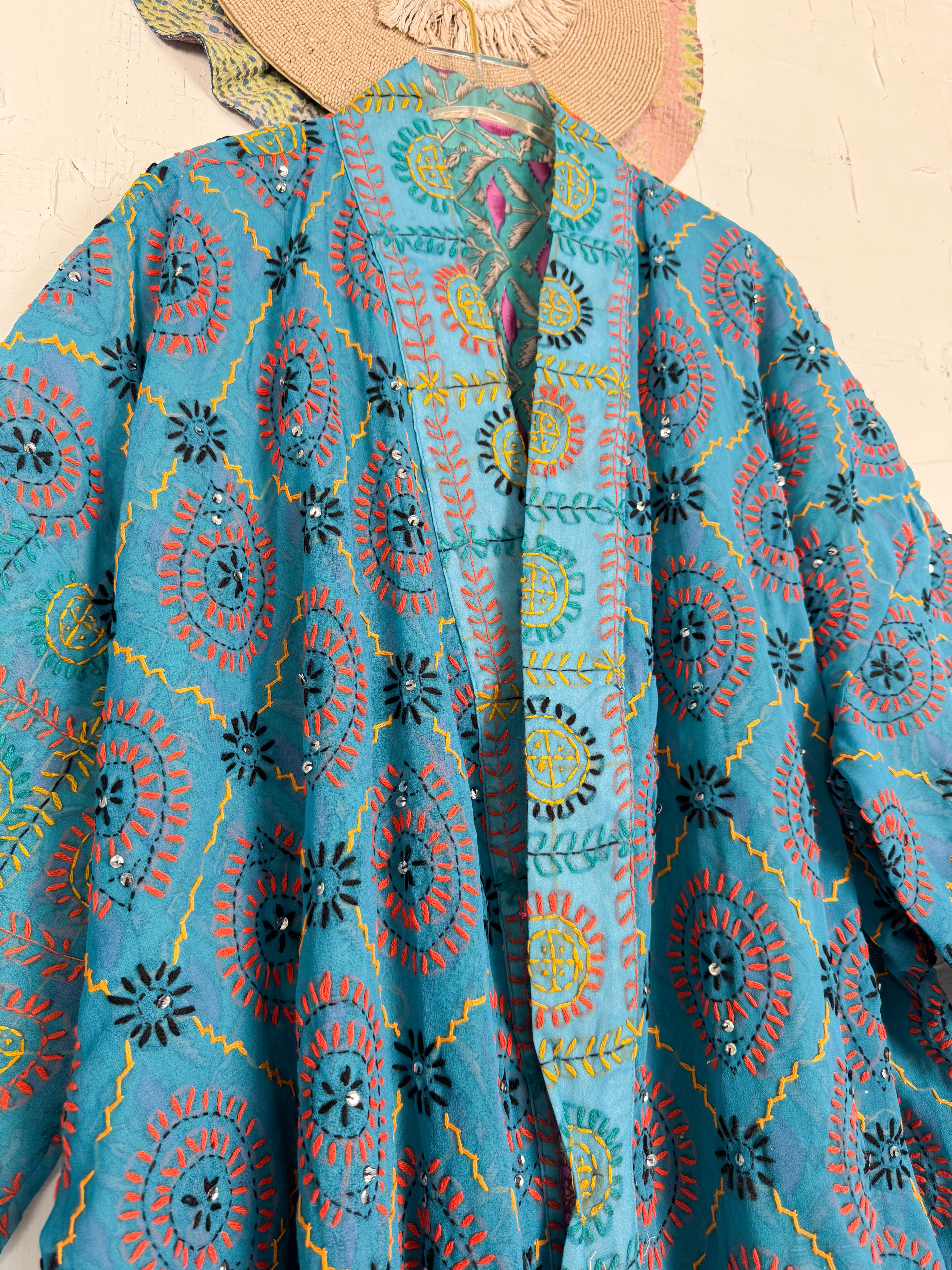 Blue Floral Robe - Love Protect Sustain