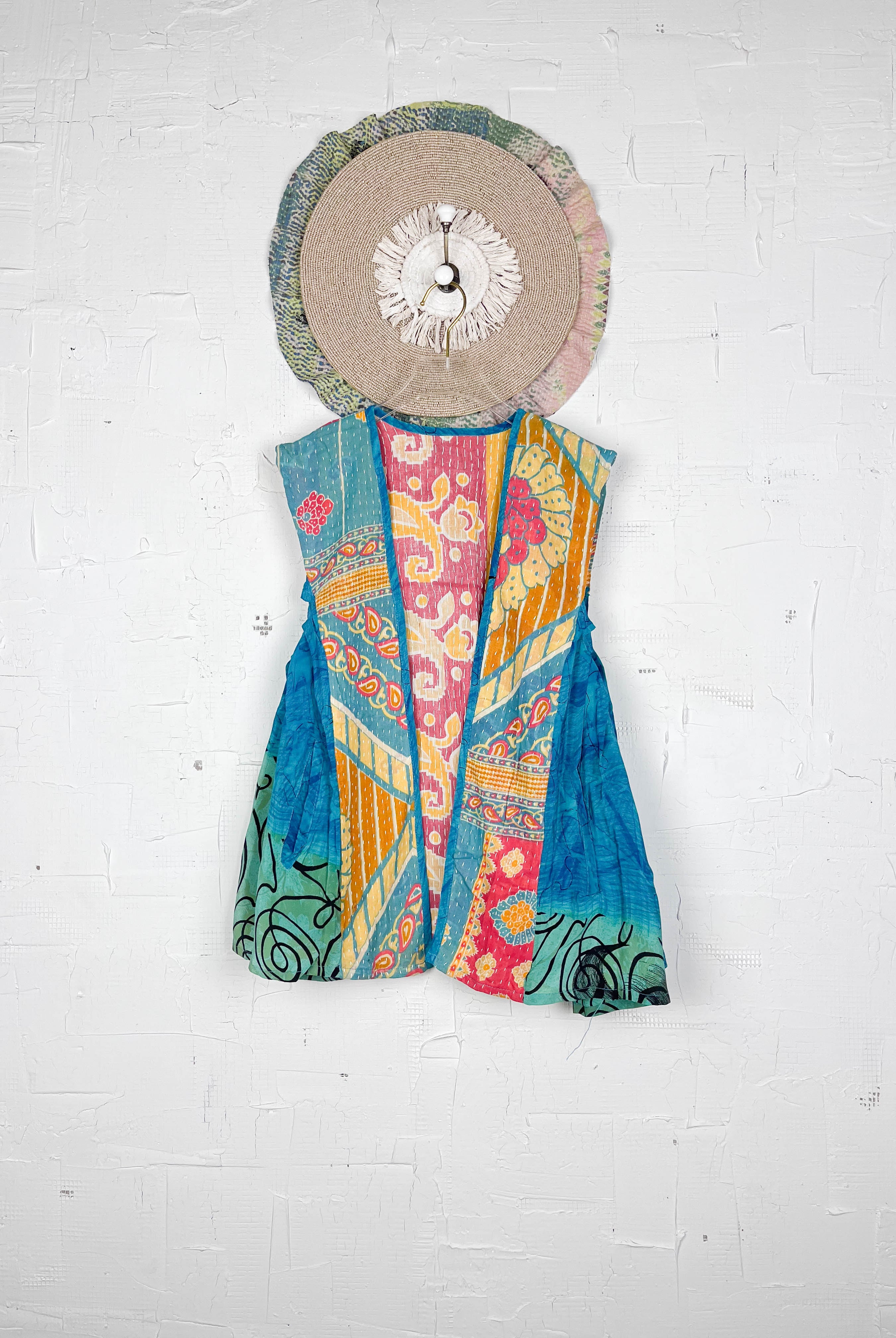 Blue Kantha Vest - Love Protect Sustain