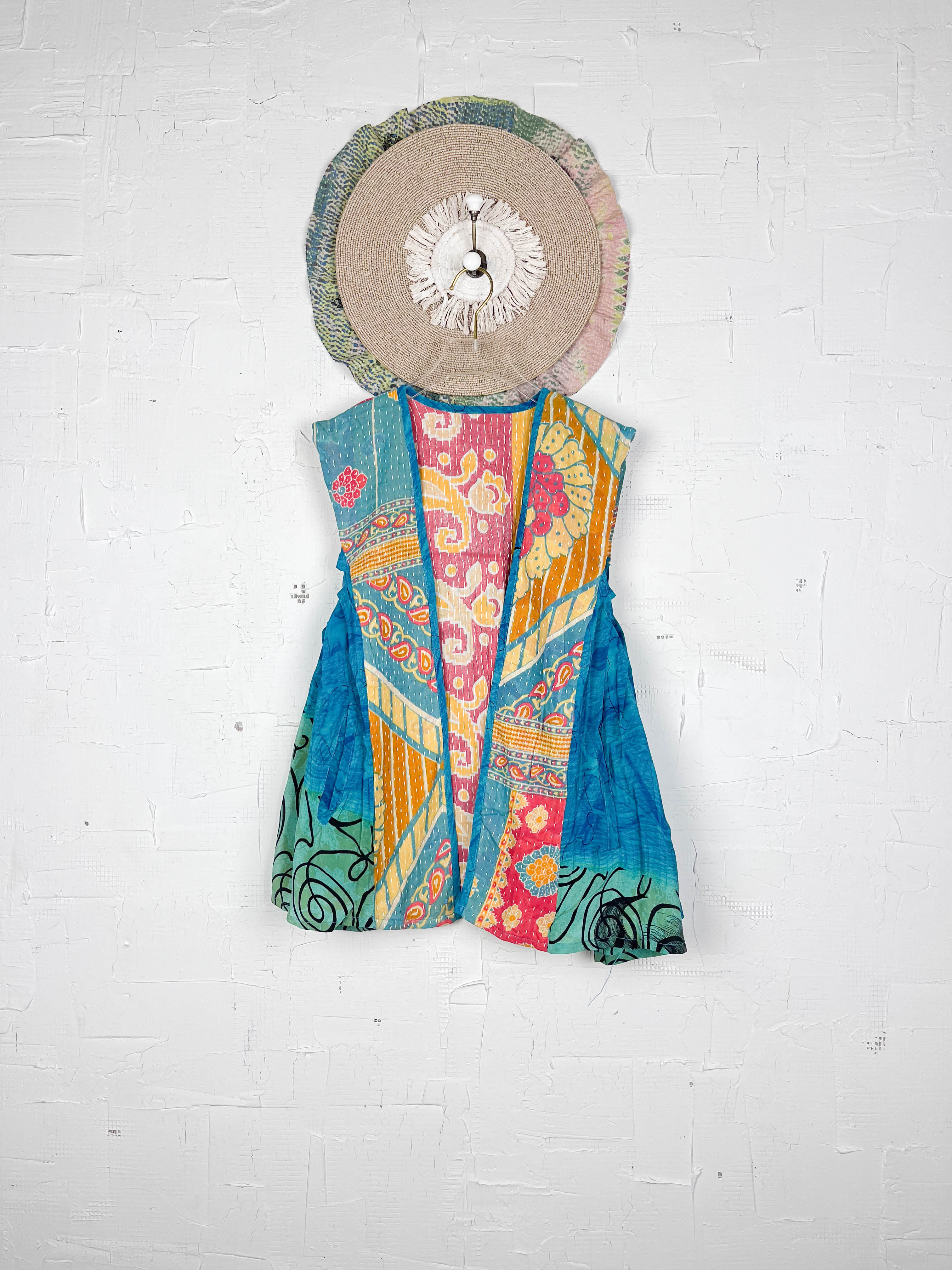 Blue Kantha Vest - Love Protect Sustain