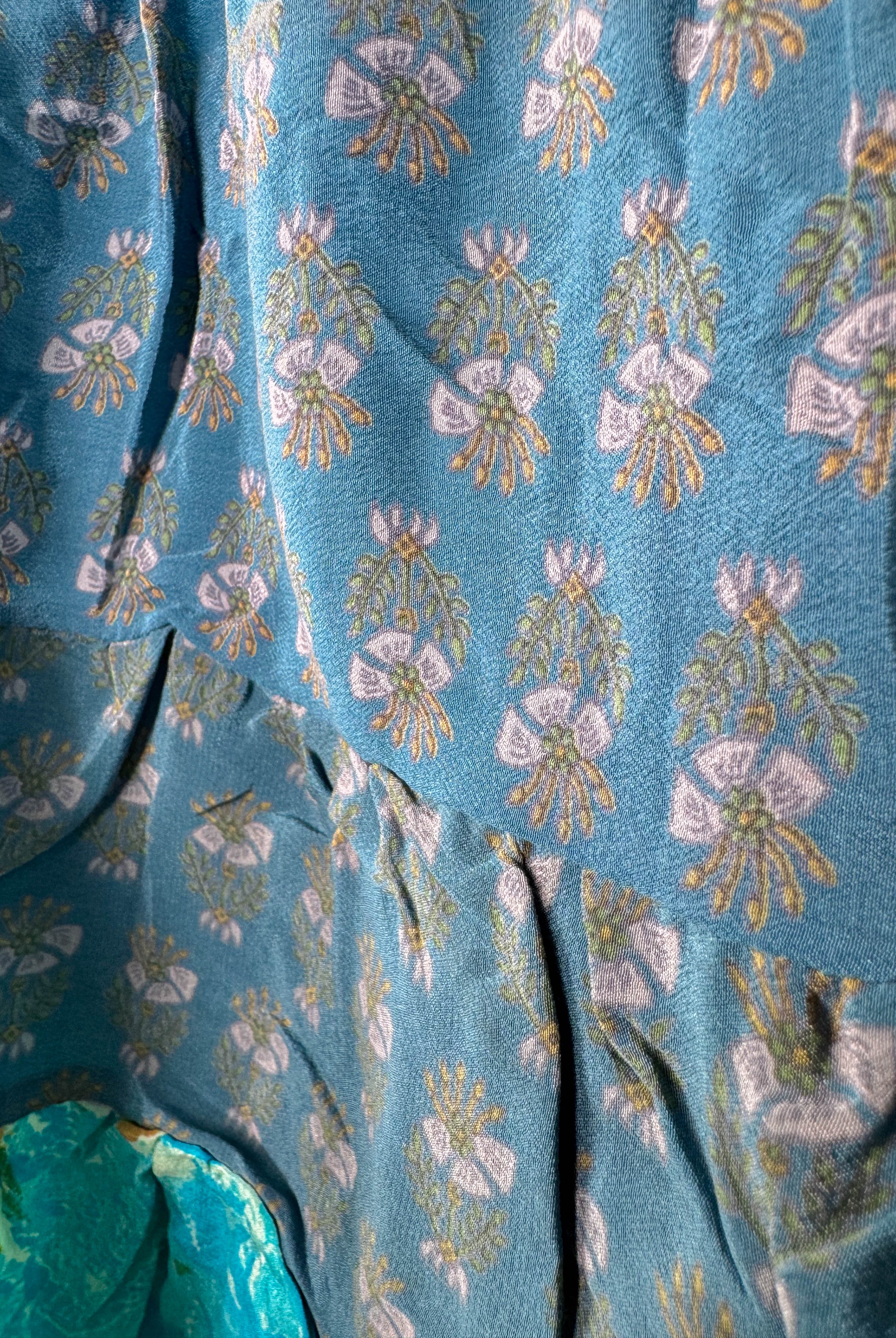 Blue Silk Top summer - Love Protect Sustain