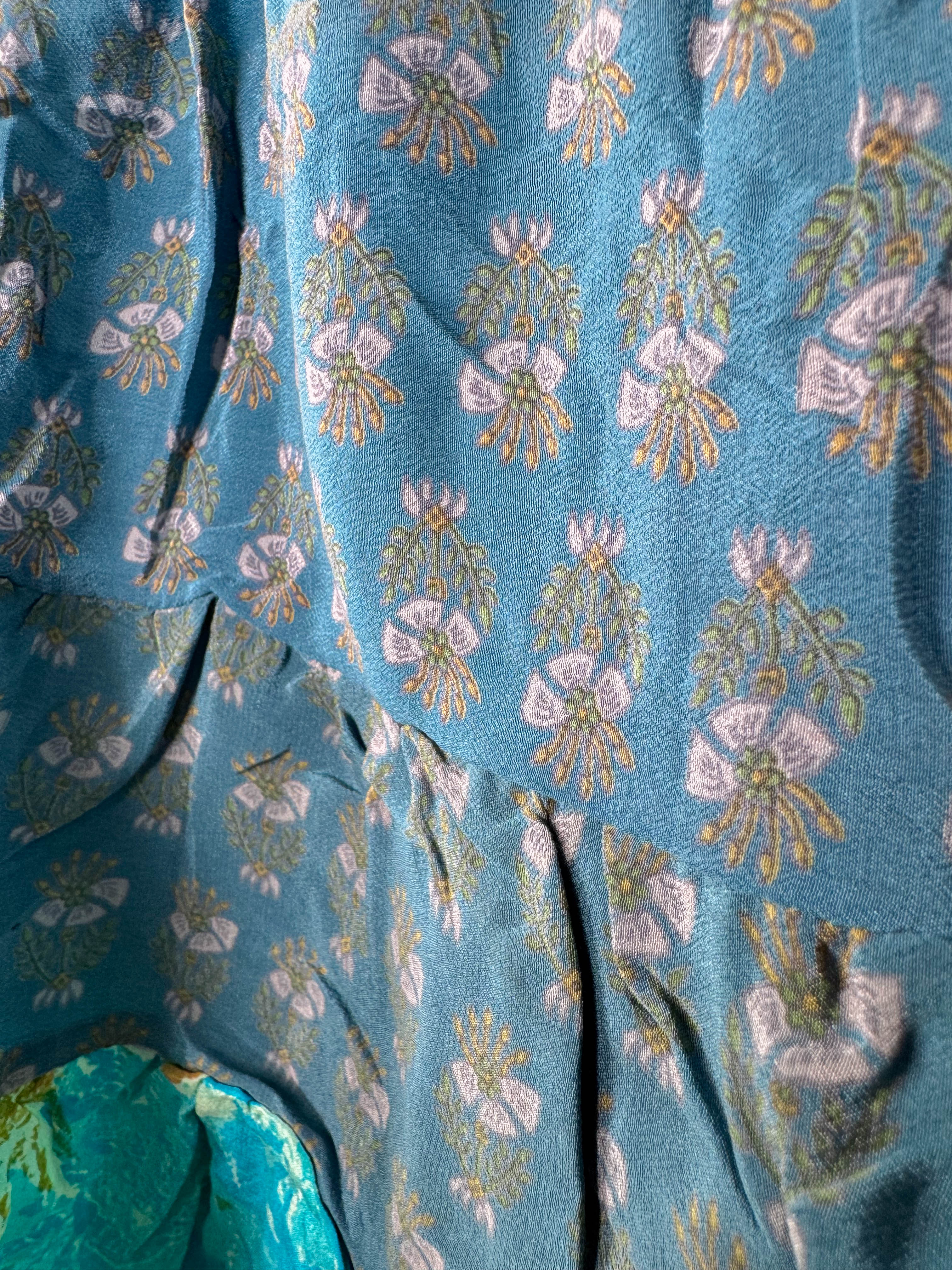 Blue Silk Top summer - Love Protect Sustain