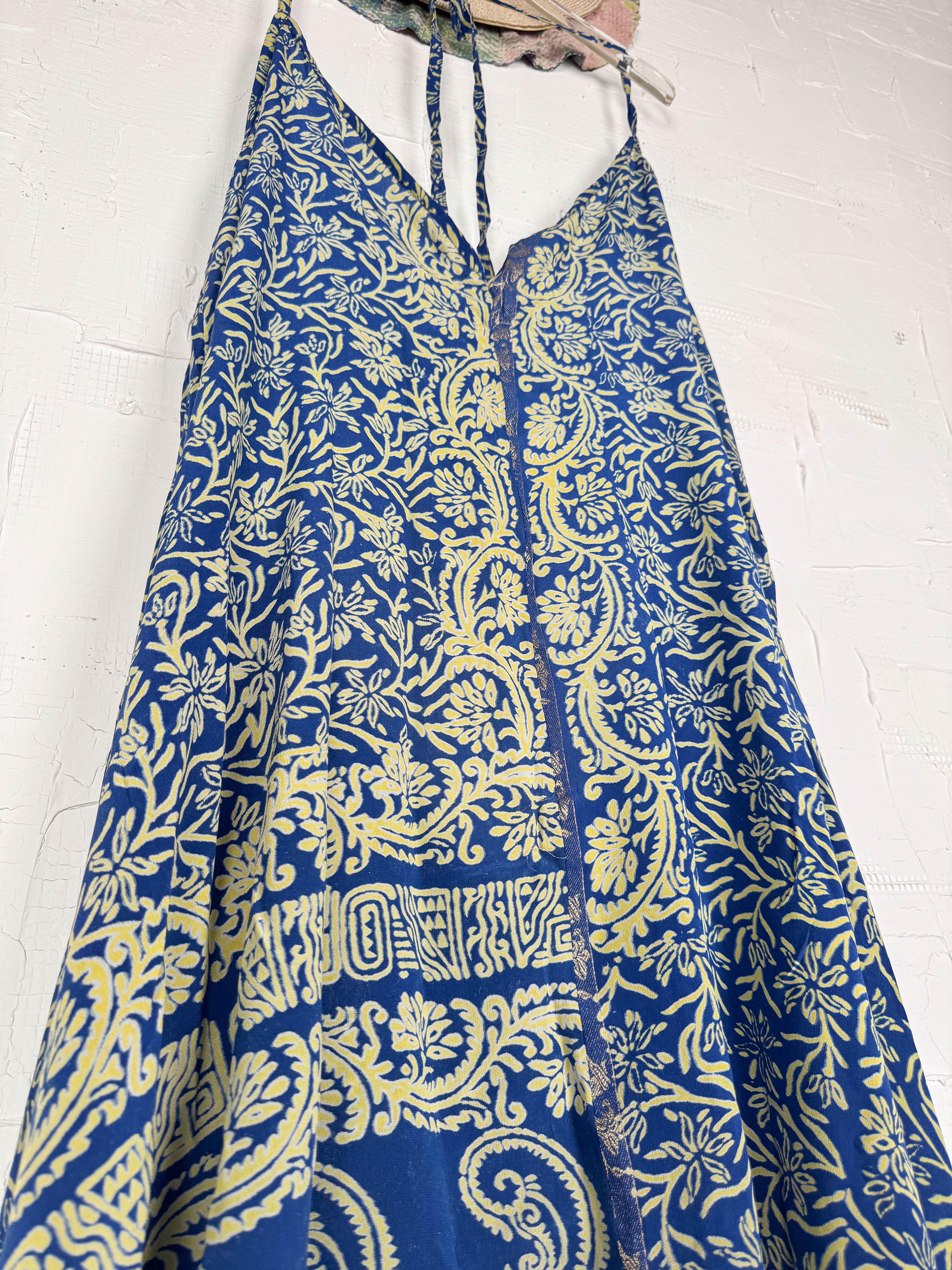 Blue Silk crepe dress - Love Protect Sustain