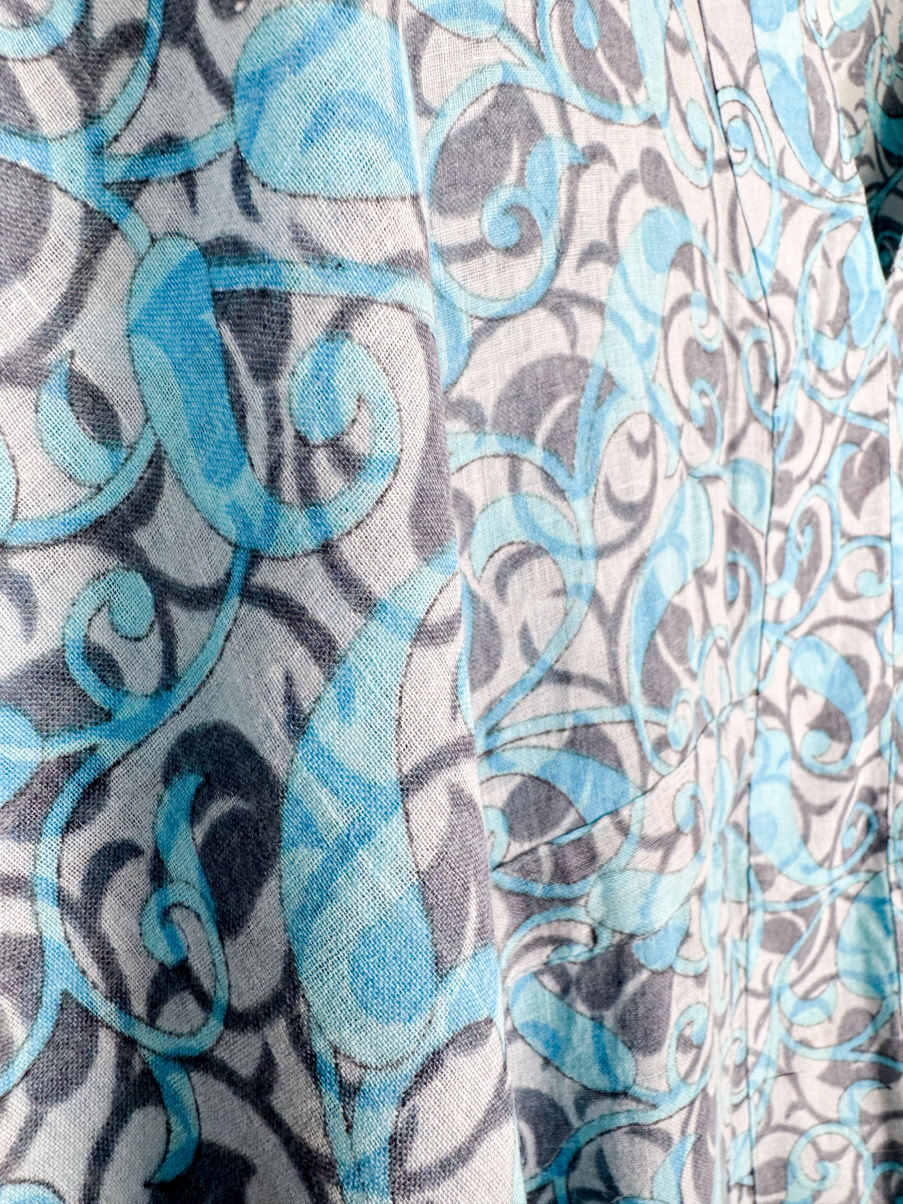Blue White Kaftan - Love Protect Sustain