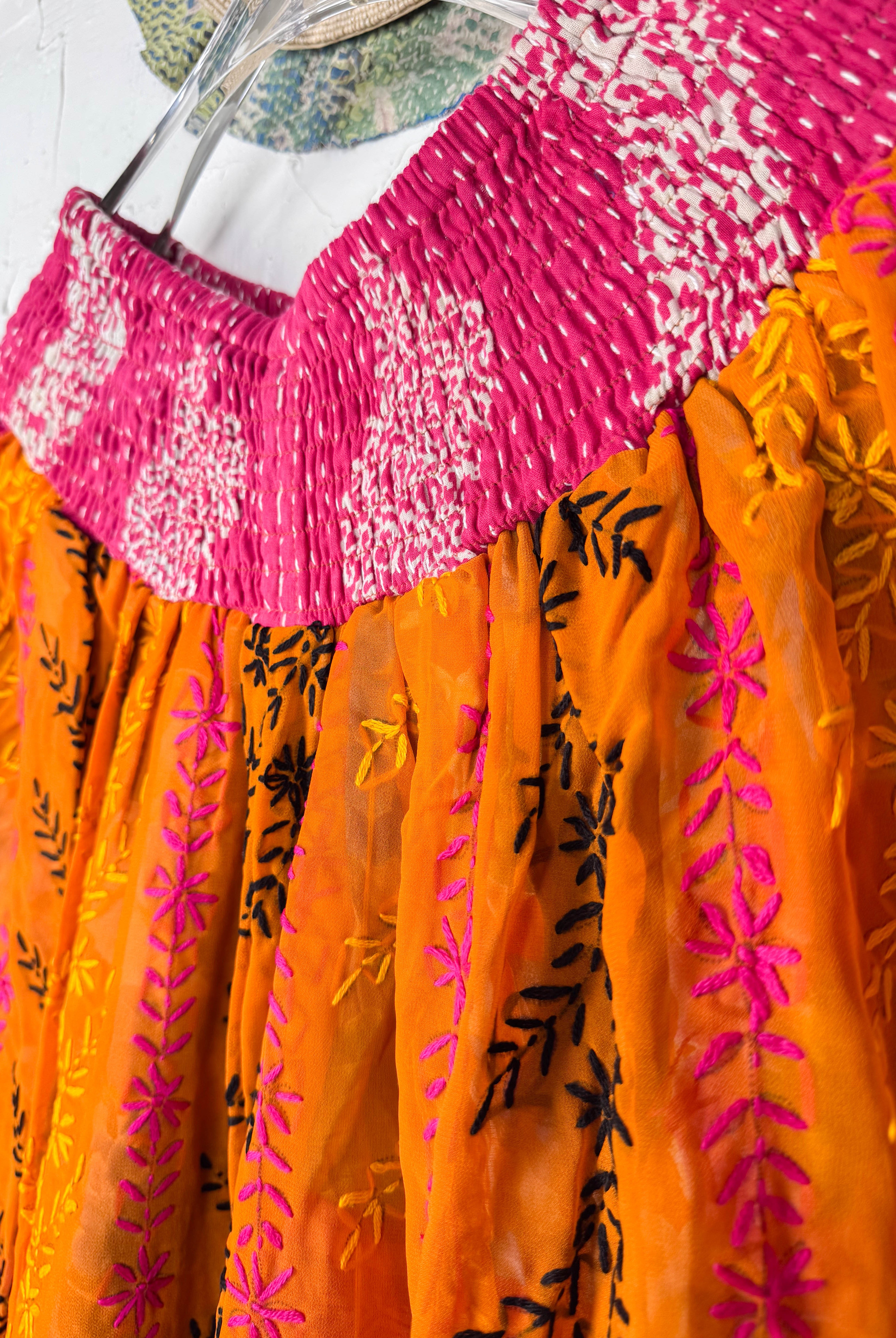 Blue embroidered harem pants - Love Protect Sustain