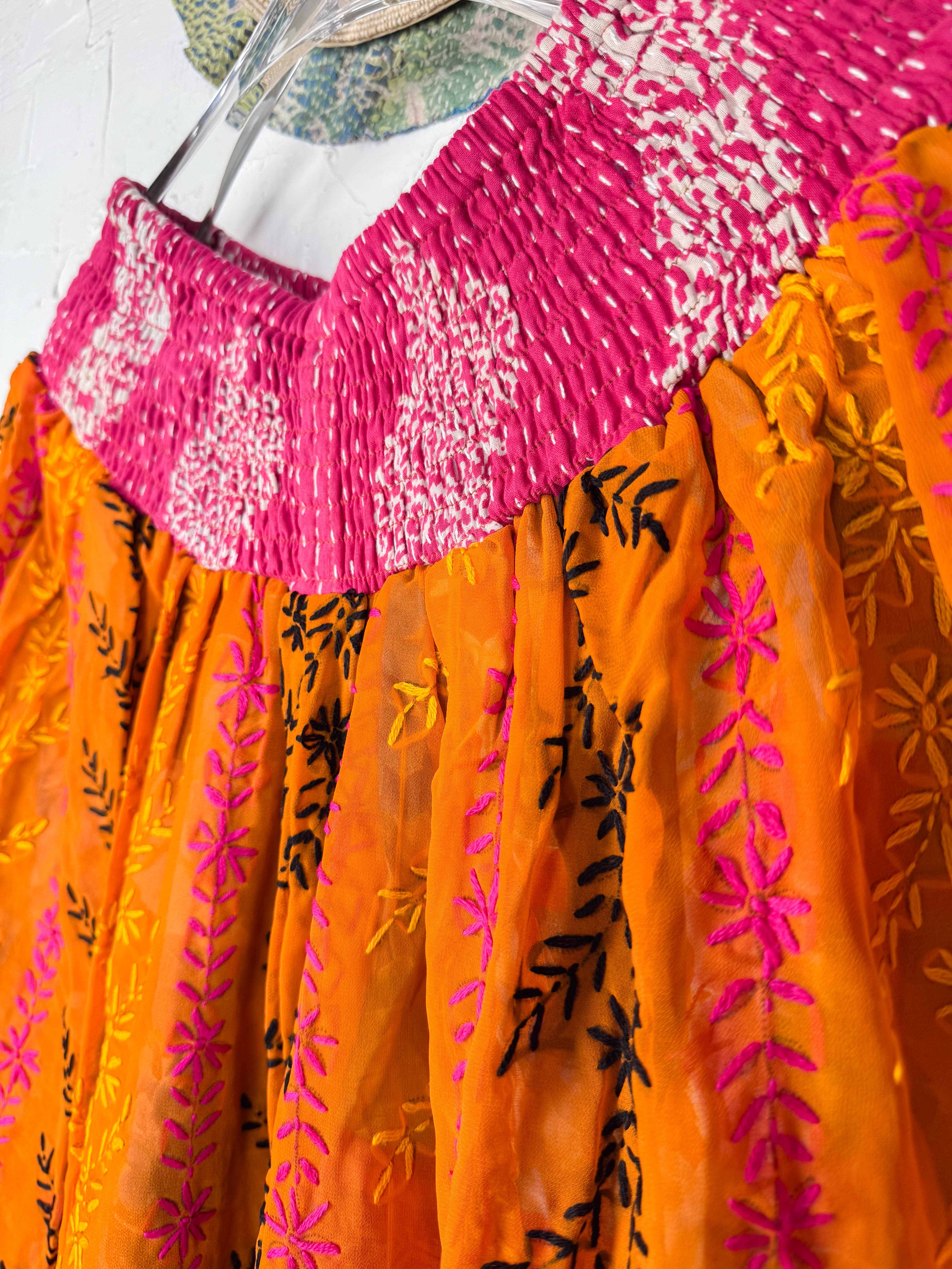 Blue embroidered harem pants - Love Protect Sustain