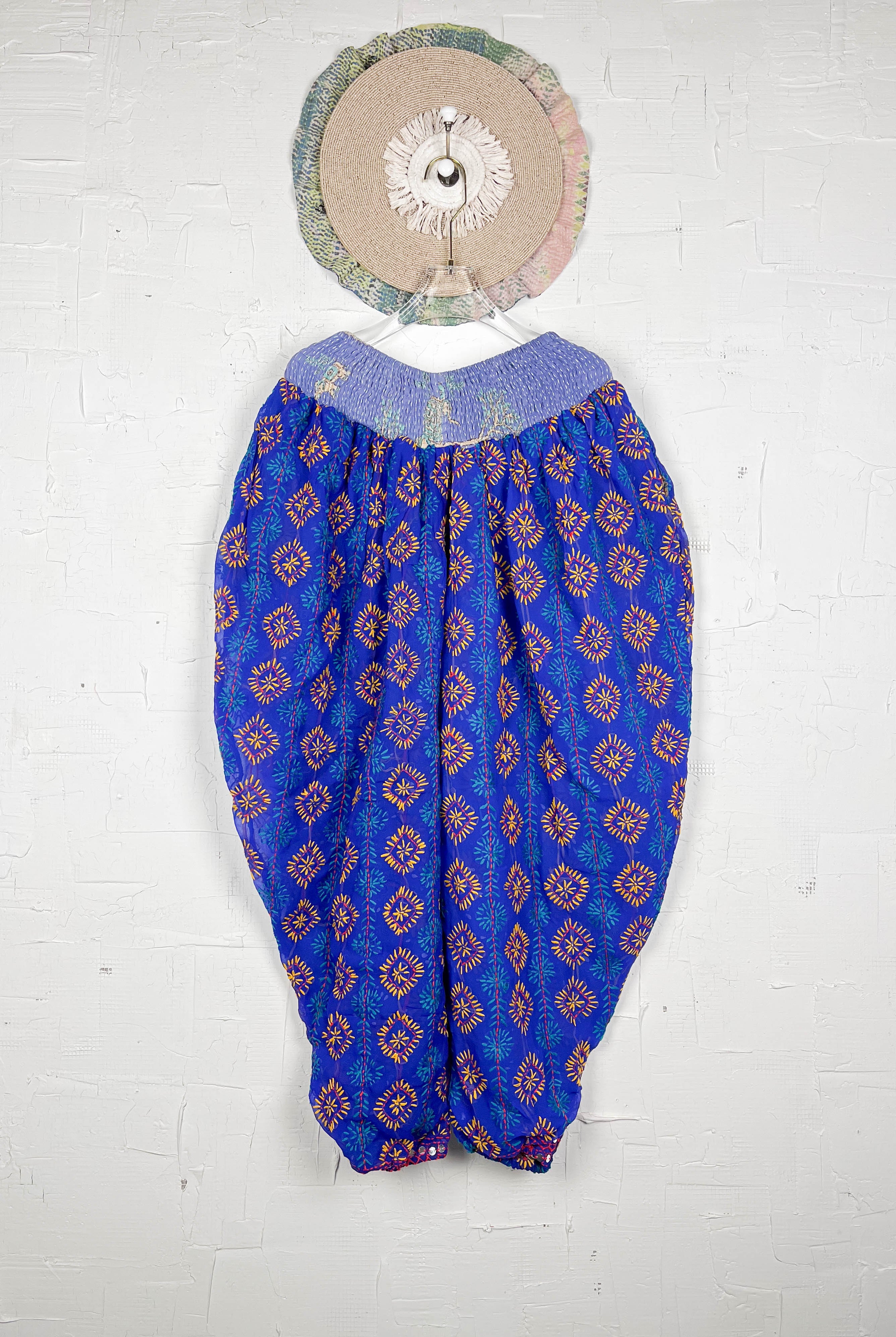 Blue floral summer pants- Love Protect Sustain