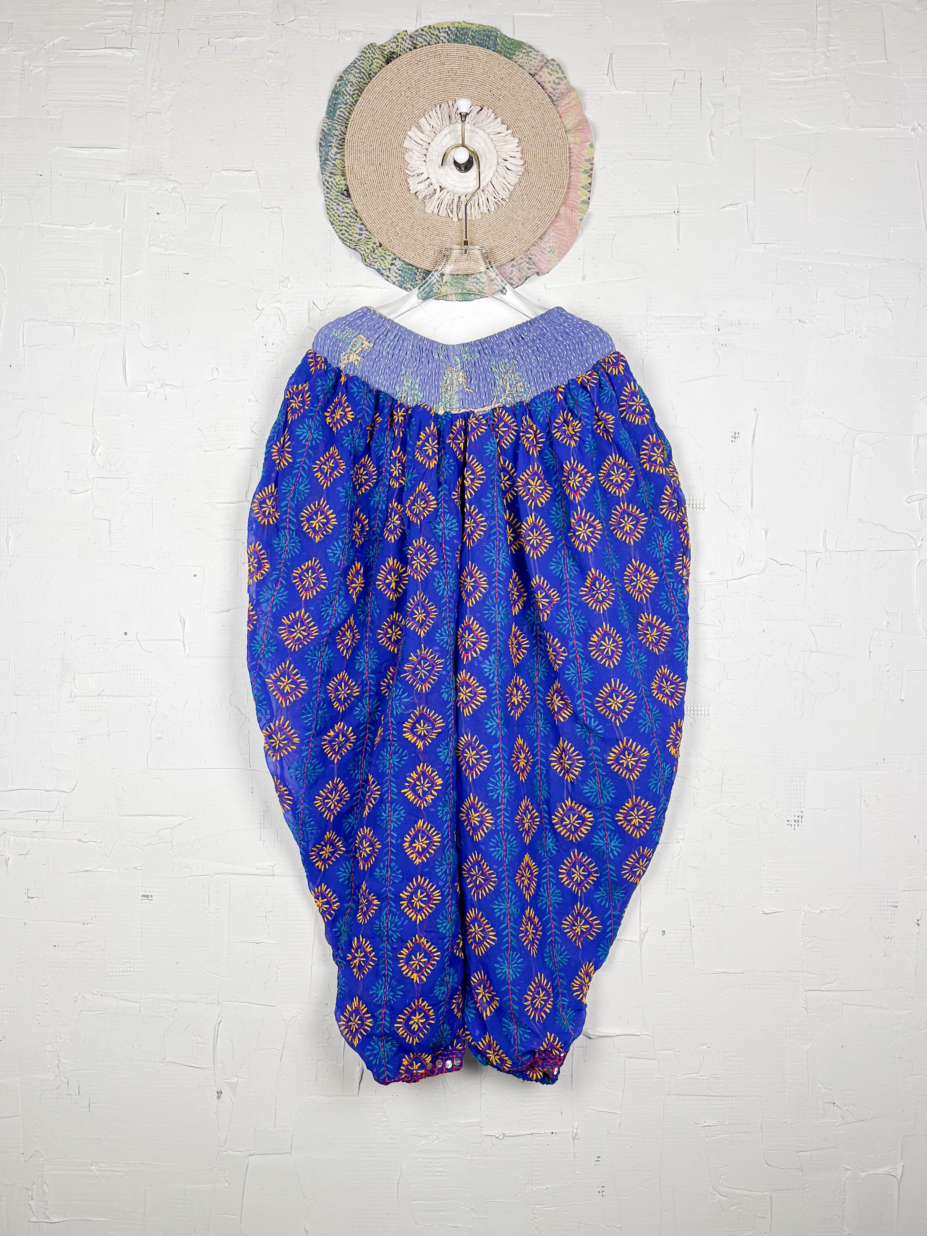 Blue floral summer pants- Love Protect Sustain