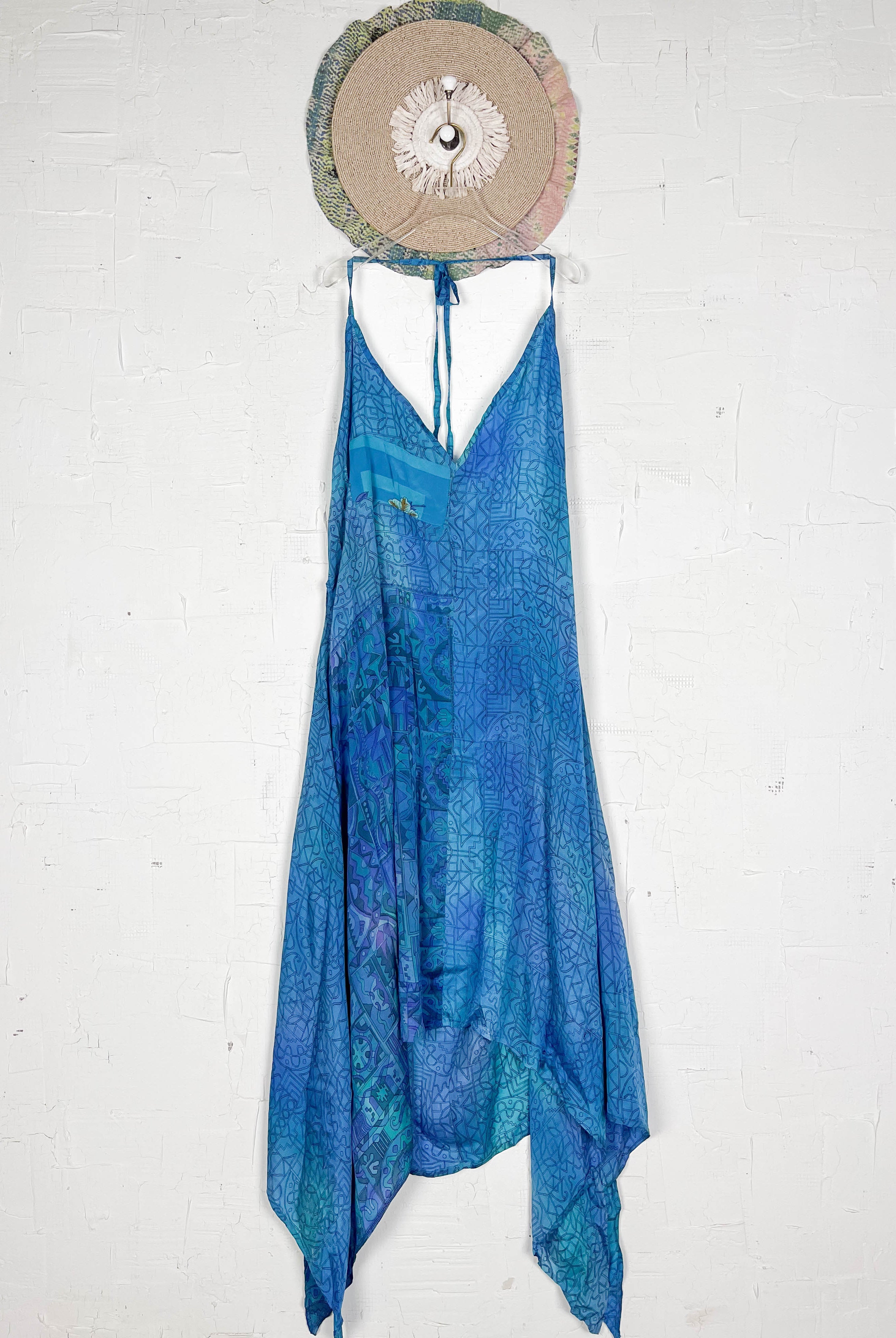 Blue silk Dress - Love Protect Sustain