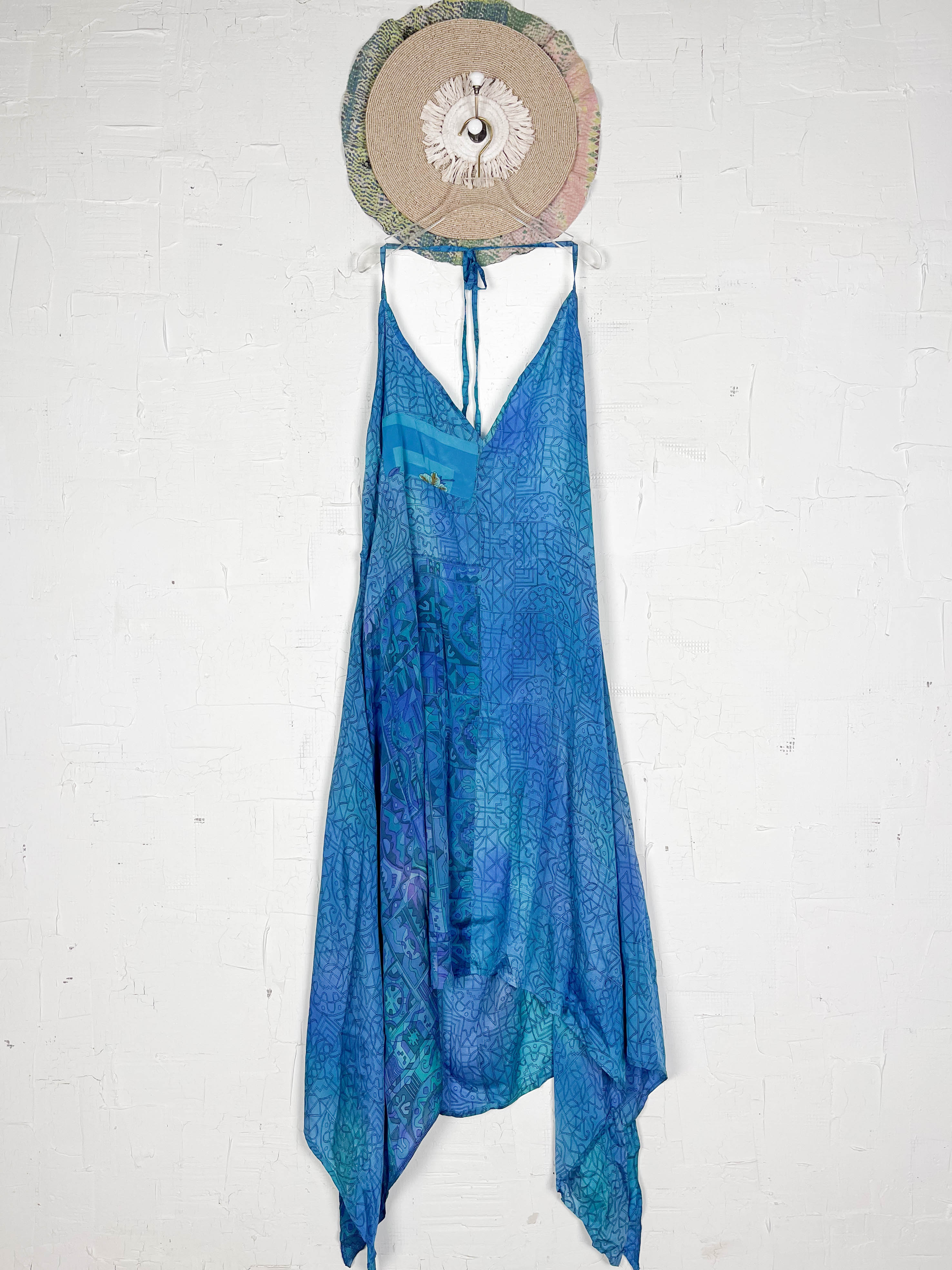 Blue silk Dress - Love Protect Sustain