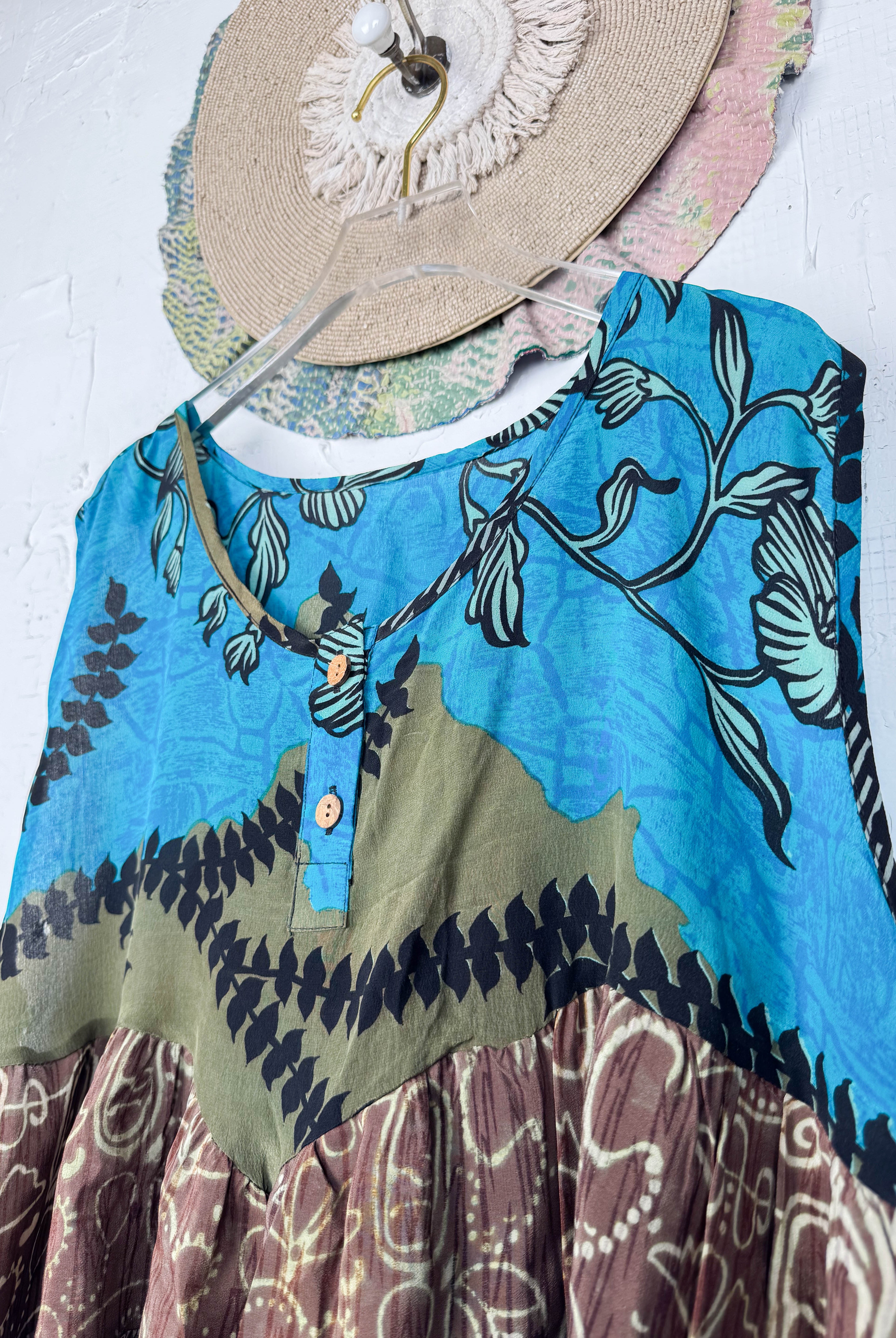 Blue women summer vest - Love Protect Sustain