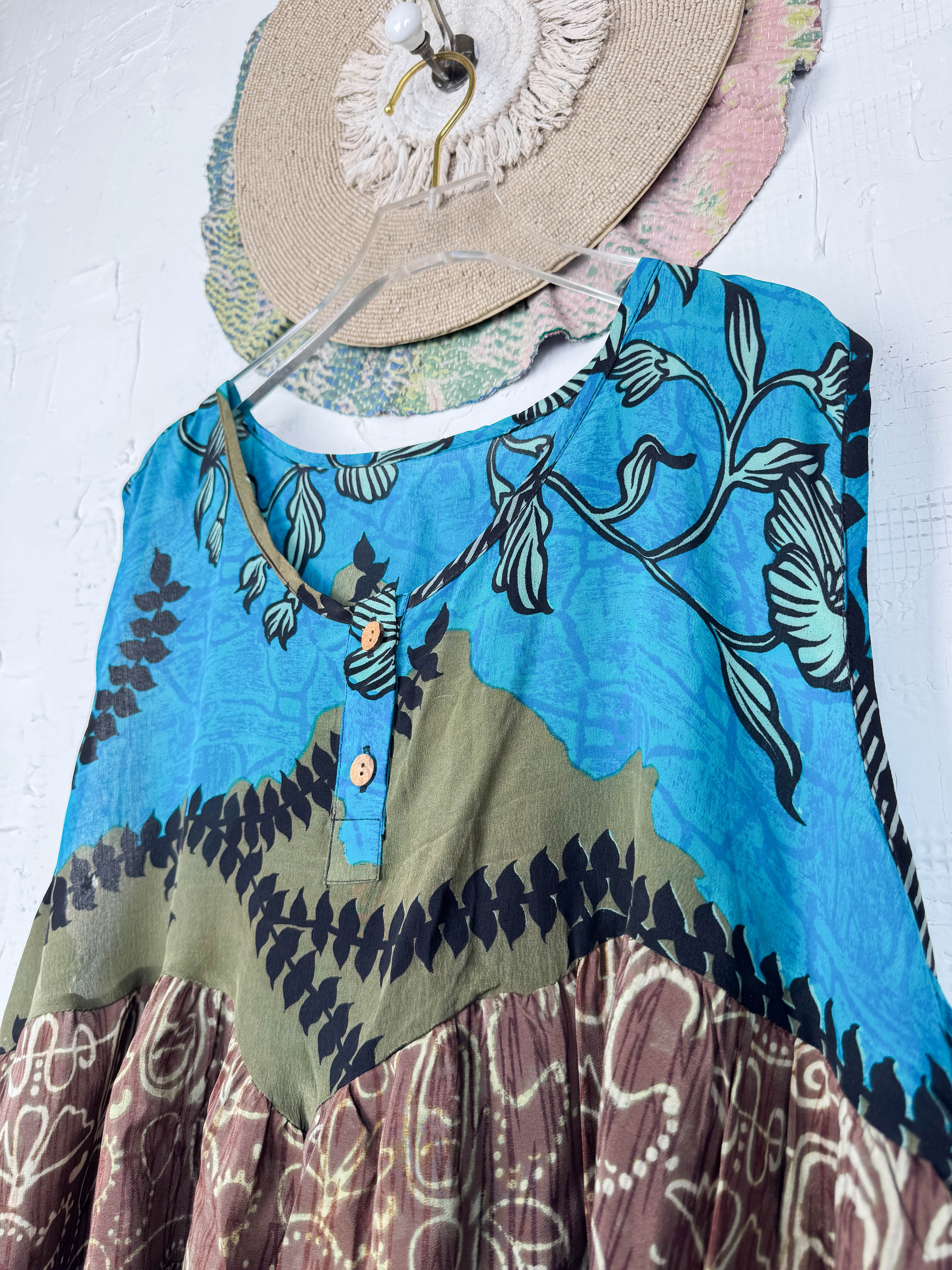 Blue women summer vest - Love Protect Sustain