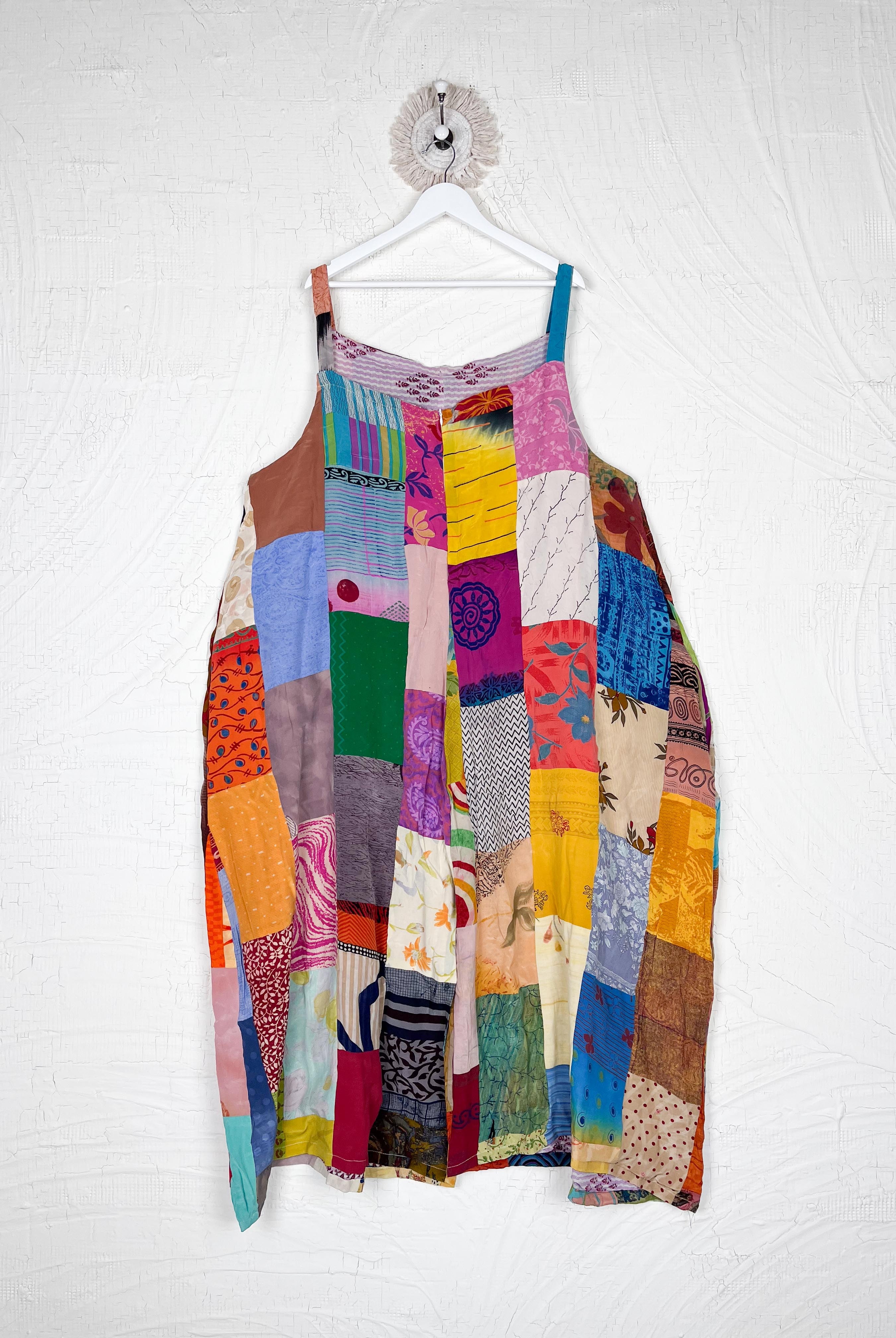 Bohemian Patchwork Silk Jumpsuit - Love Protect Sustain