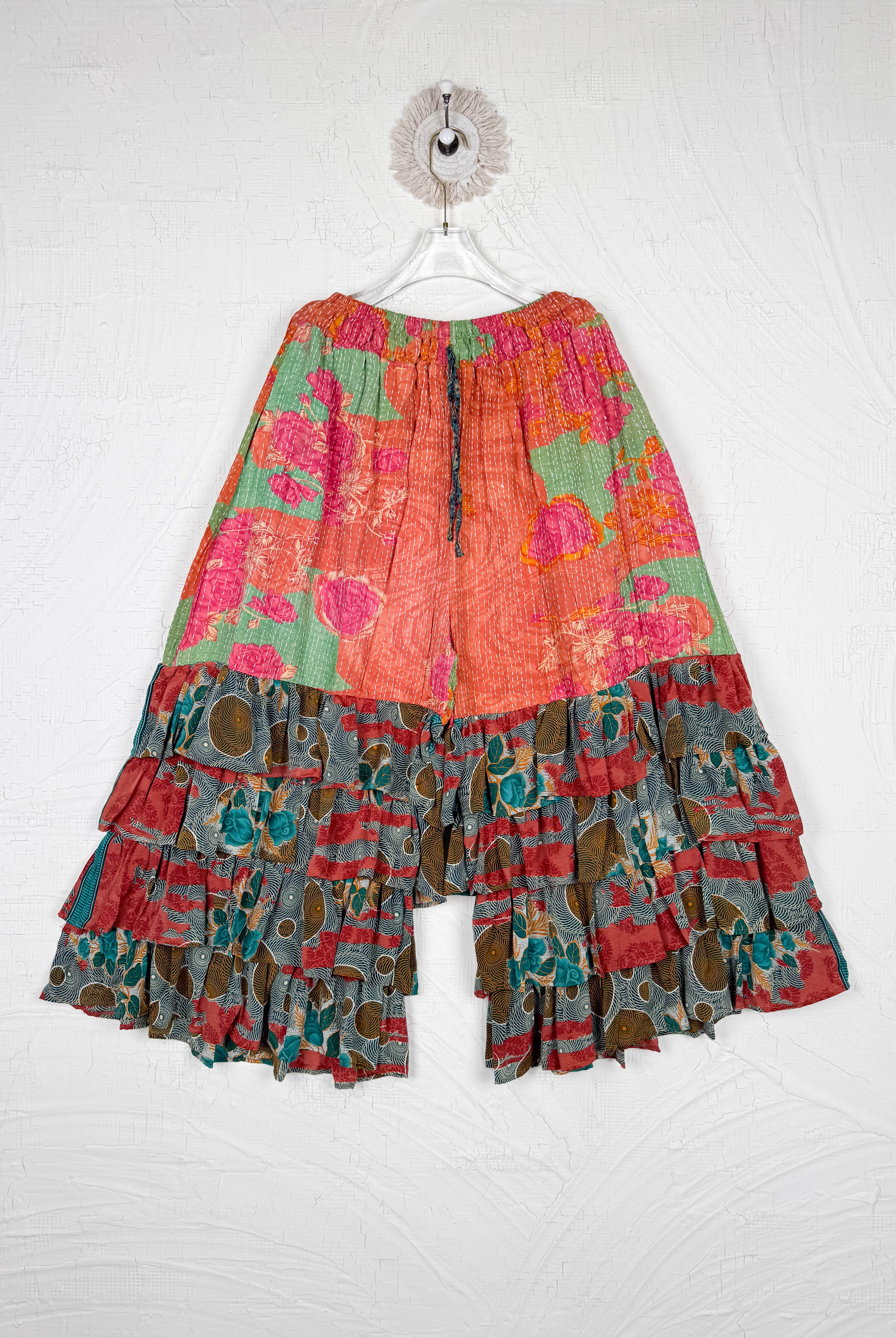 Bohemian Ruffle Kantha pants - Love Protect Sustain