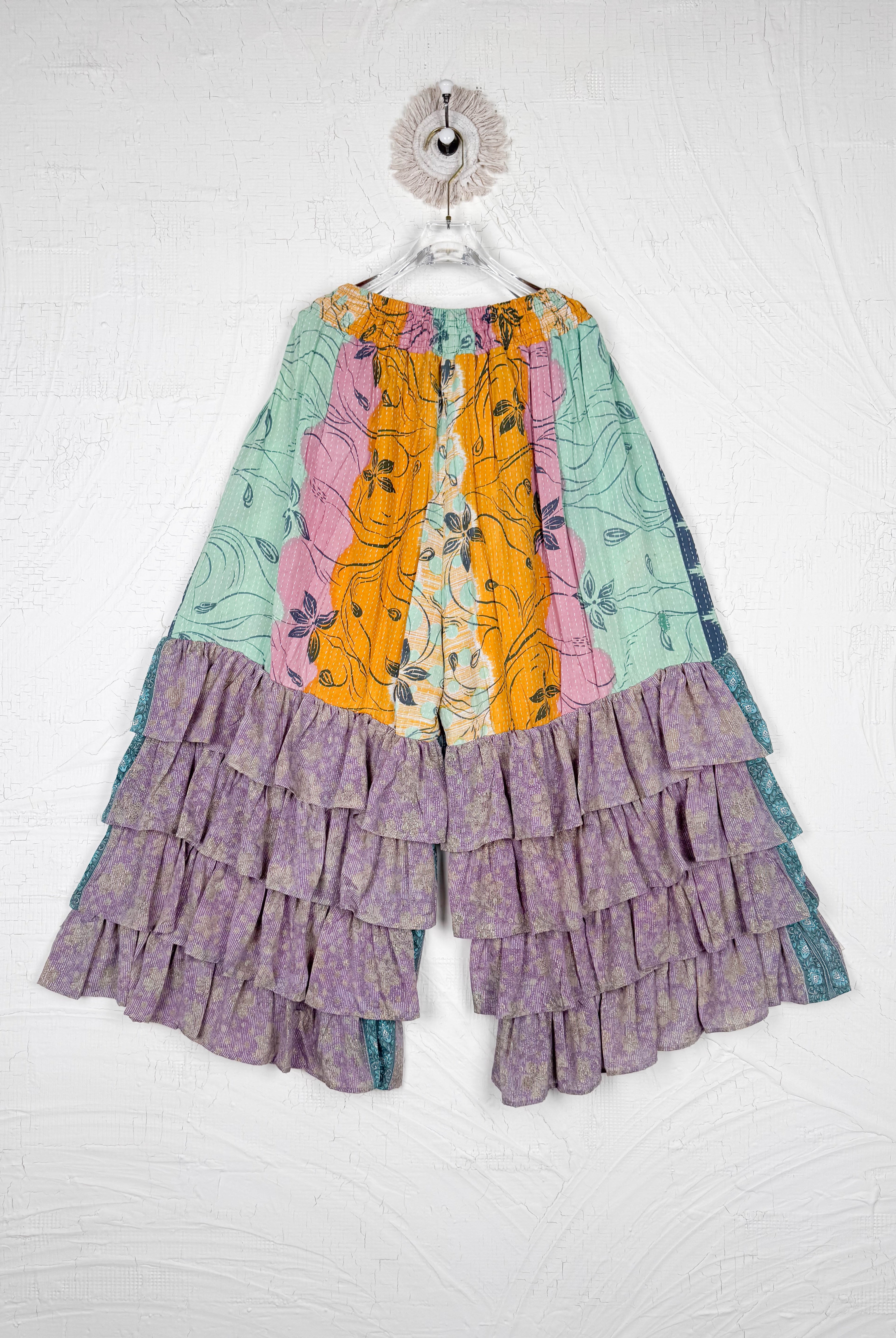 Bohemian Yellow Ruffle Pants - Love Protect Sustain