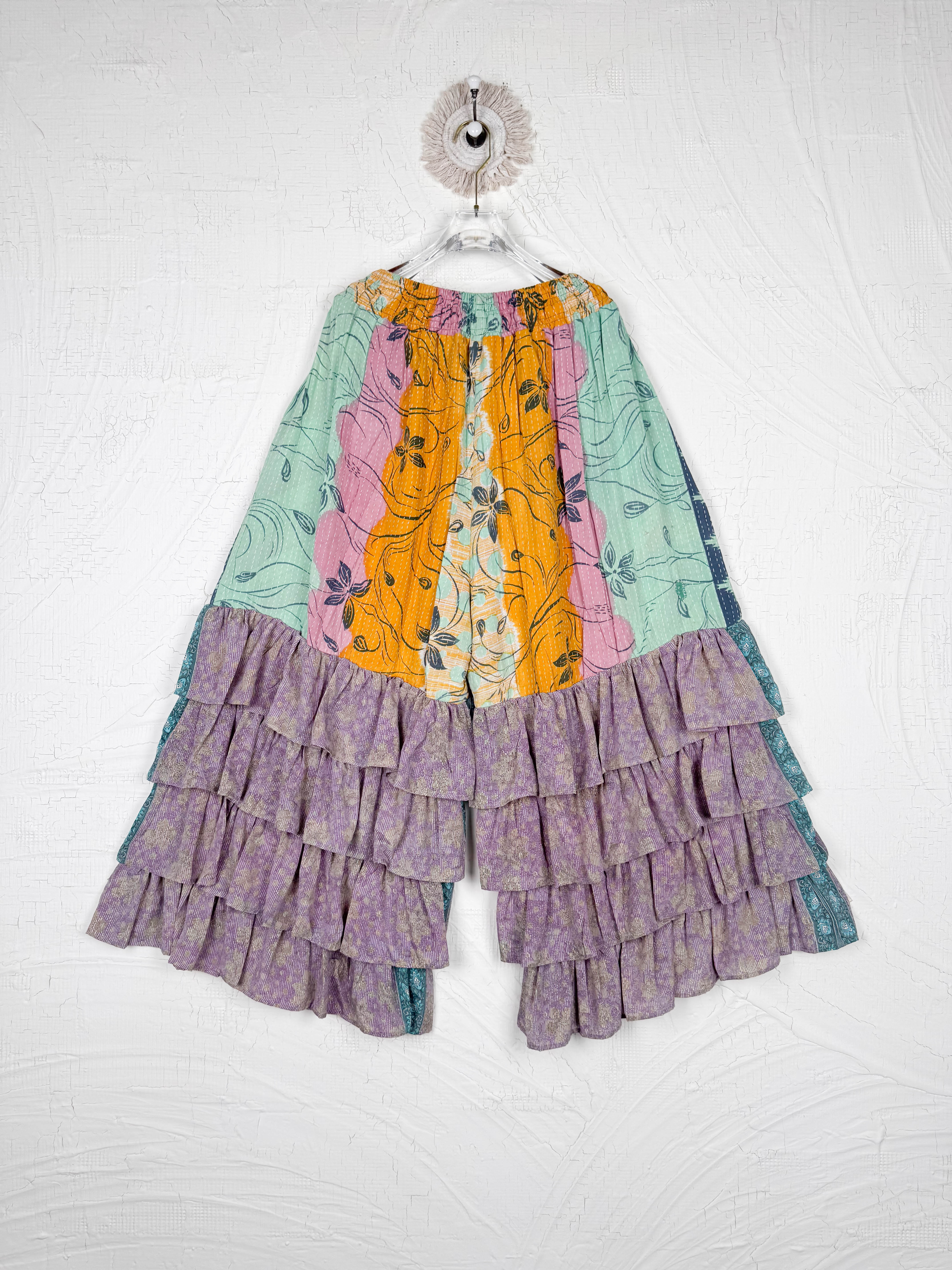 Bohemian Yellow Ruffle Pants - Love Protect Sustain