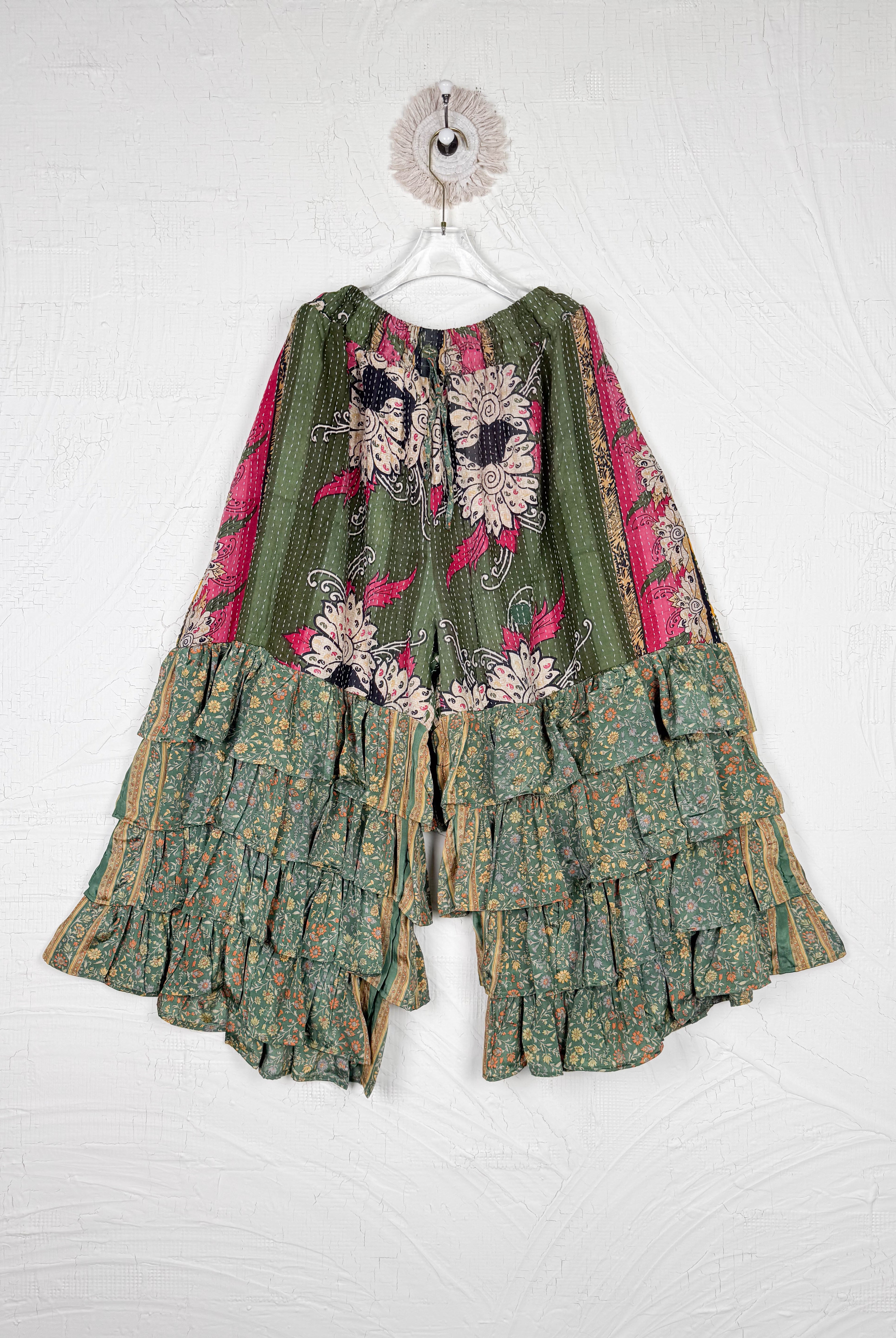 Bohemian_vintage_silk_frill_pants - Love Protect Sustain