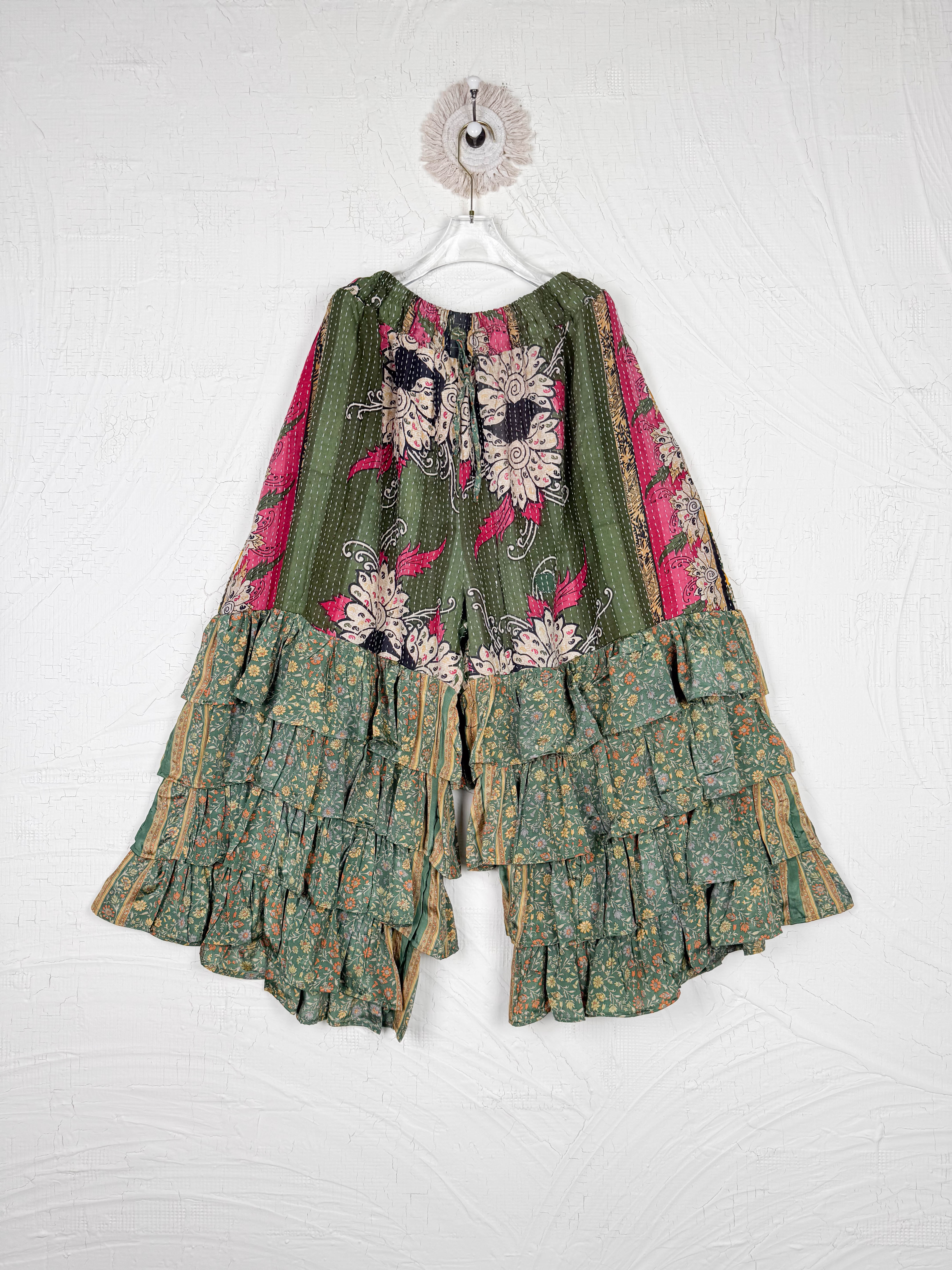 Bohemian_vintage_silk_frill_pants - Love Protect Sustain