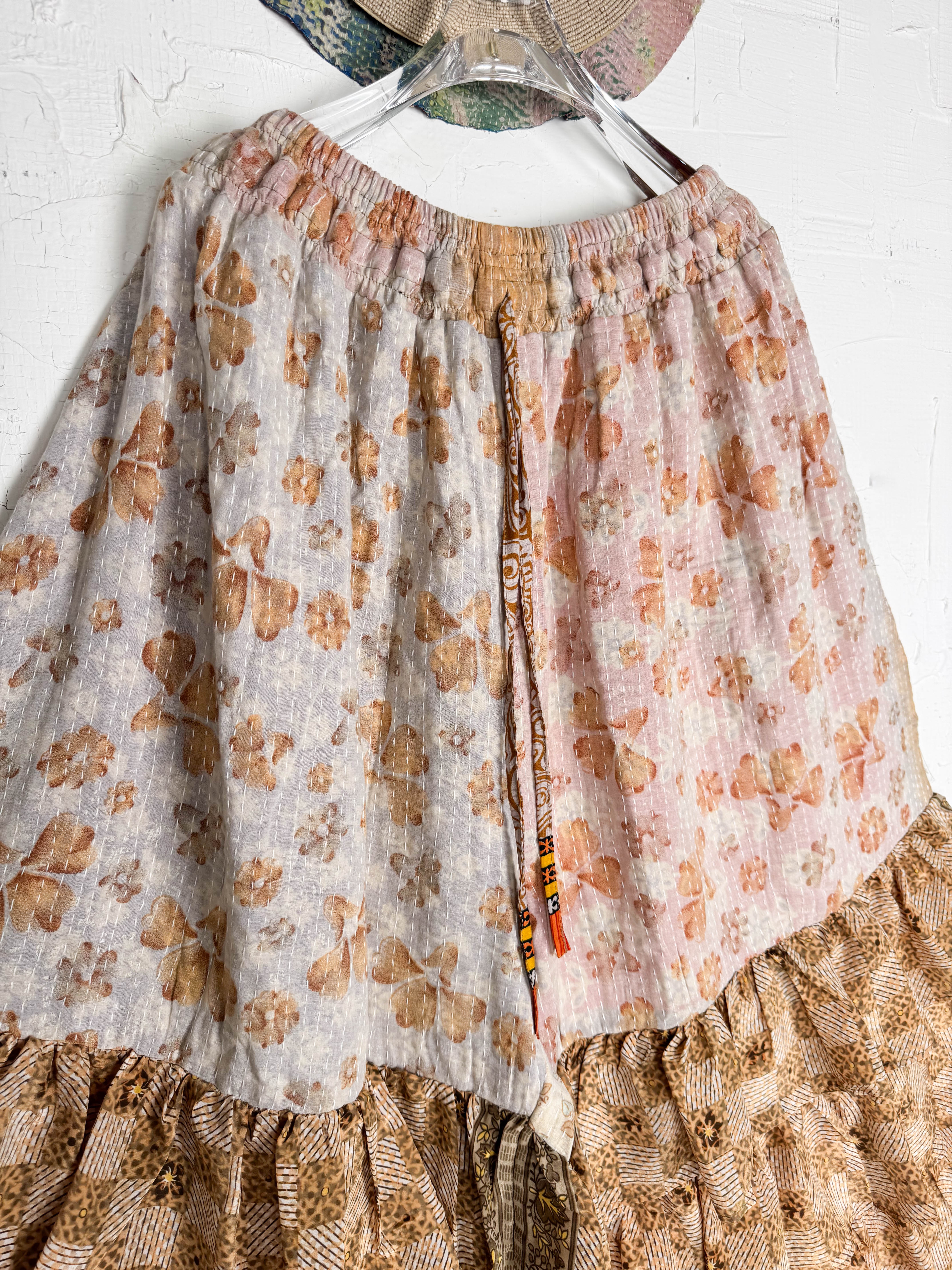 Bohemian kantha frill pants - Love Protect Sustain