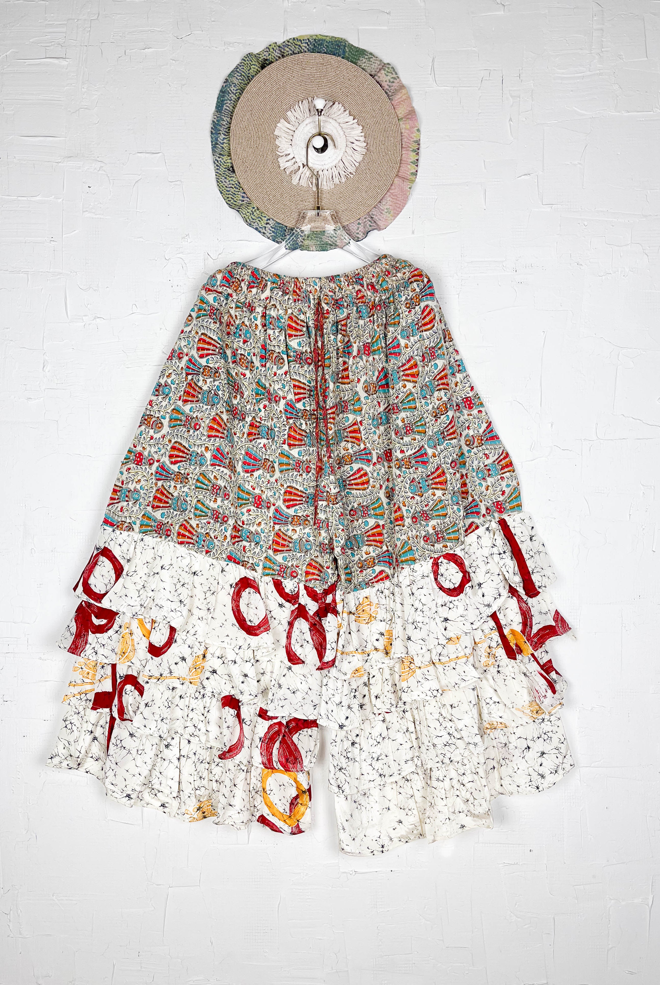 Bohemian kantha frill pants - Love Protect Sustain