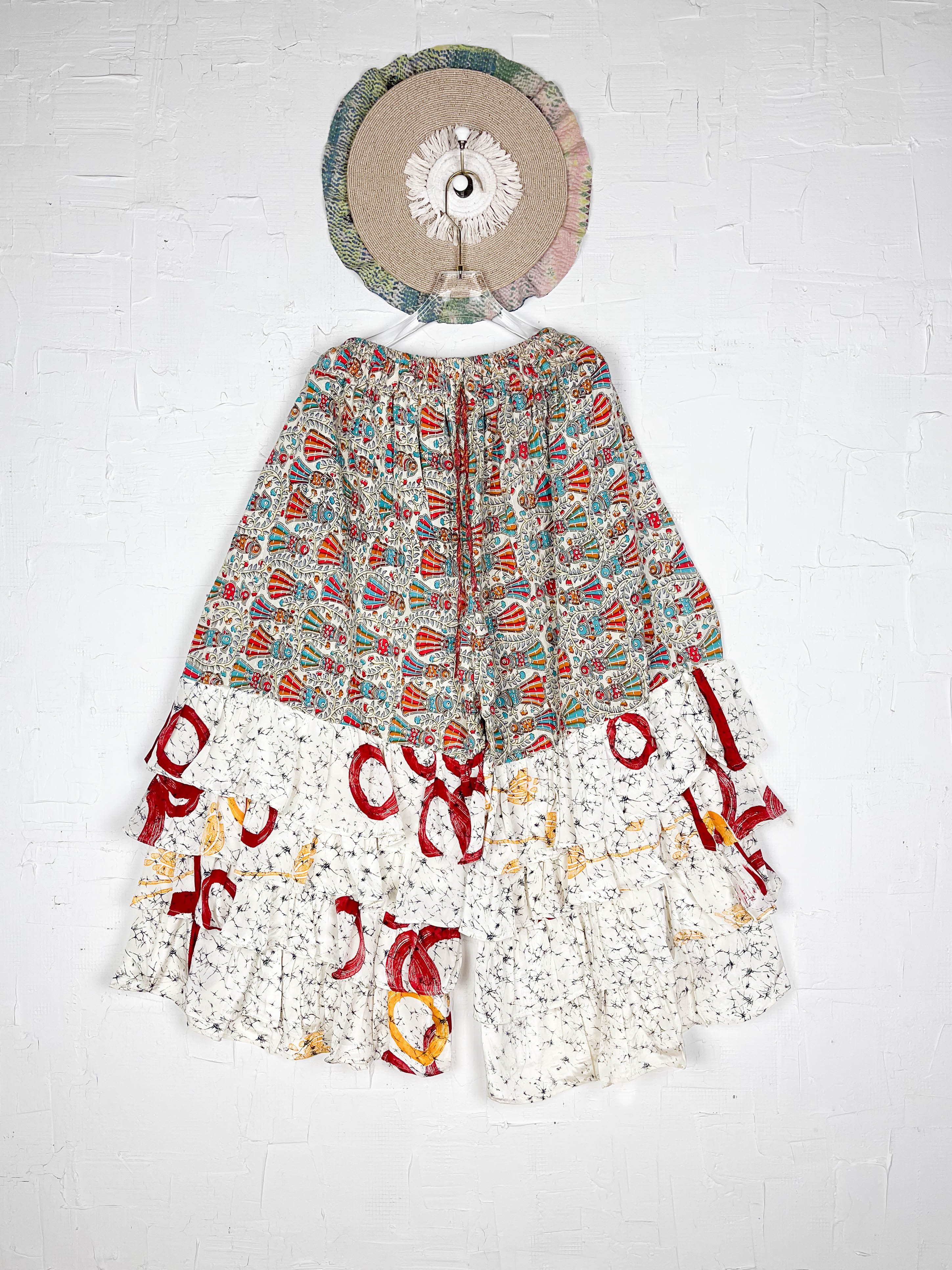 Bohemian kantha frill pants - Love Protect Sustain