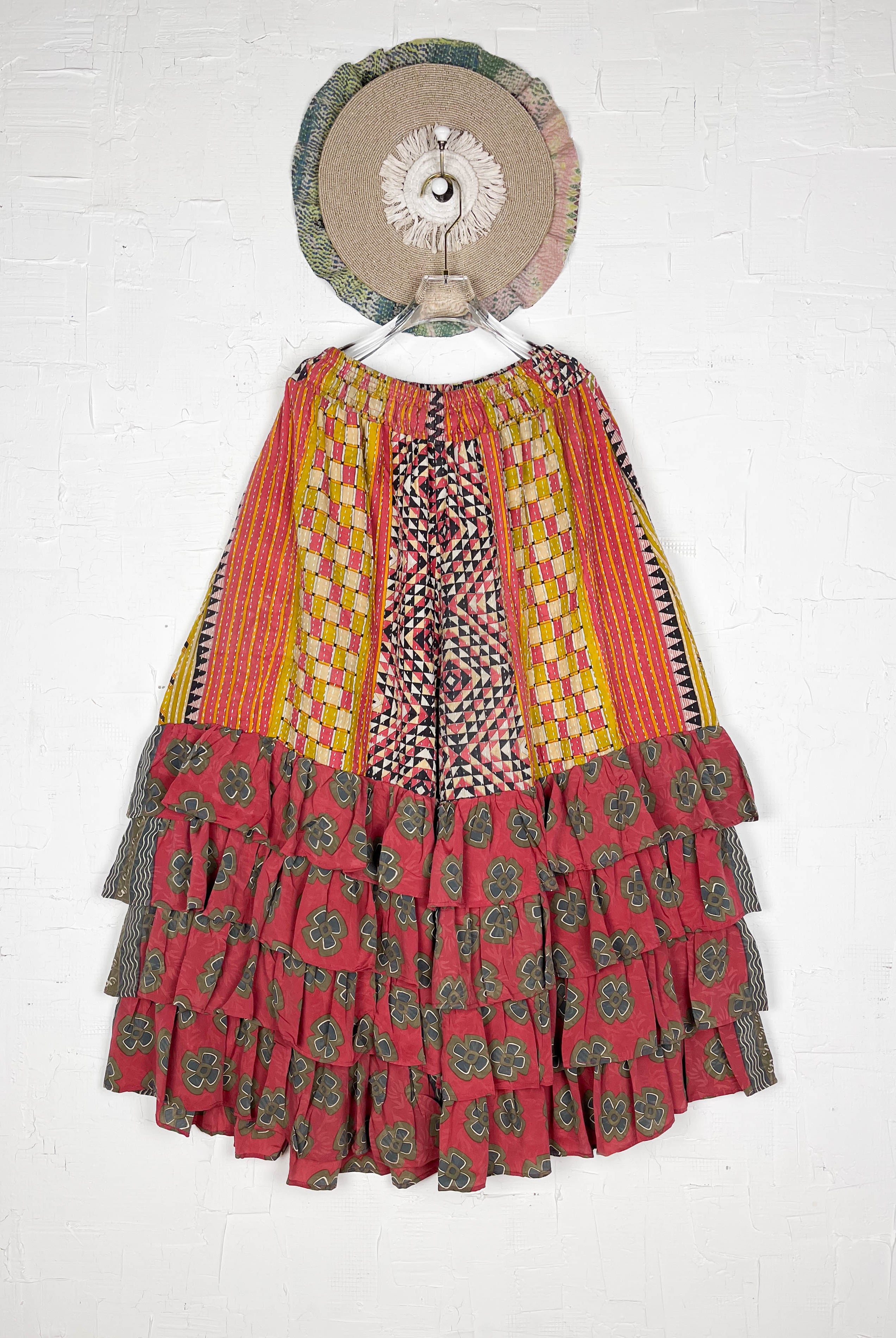 Bohemian kantha frill pants - Love Protect Sustain