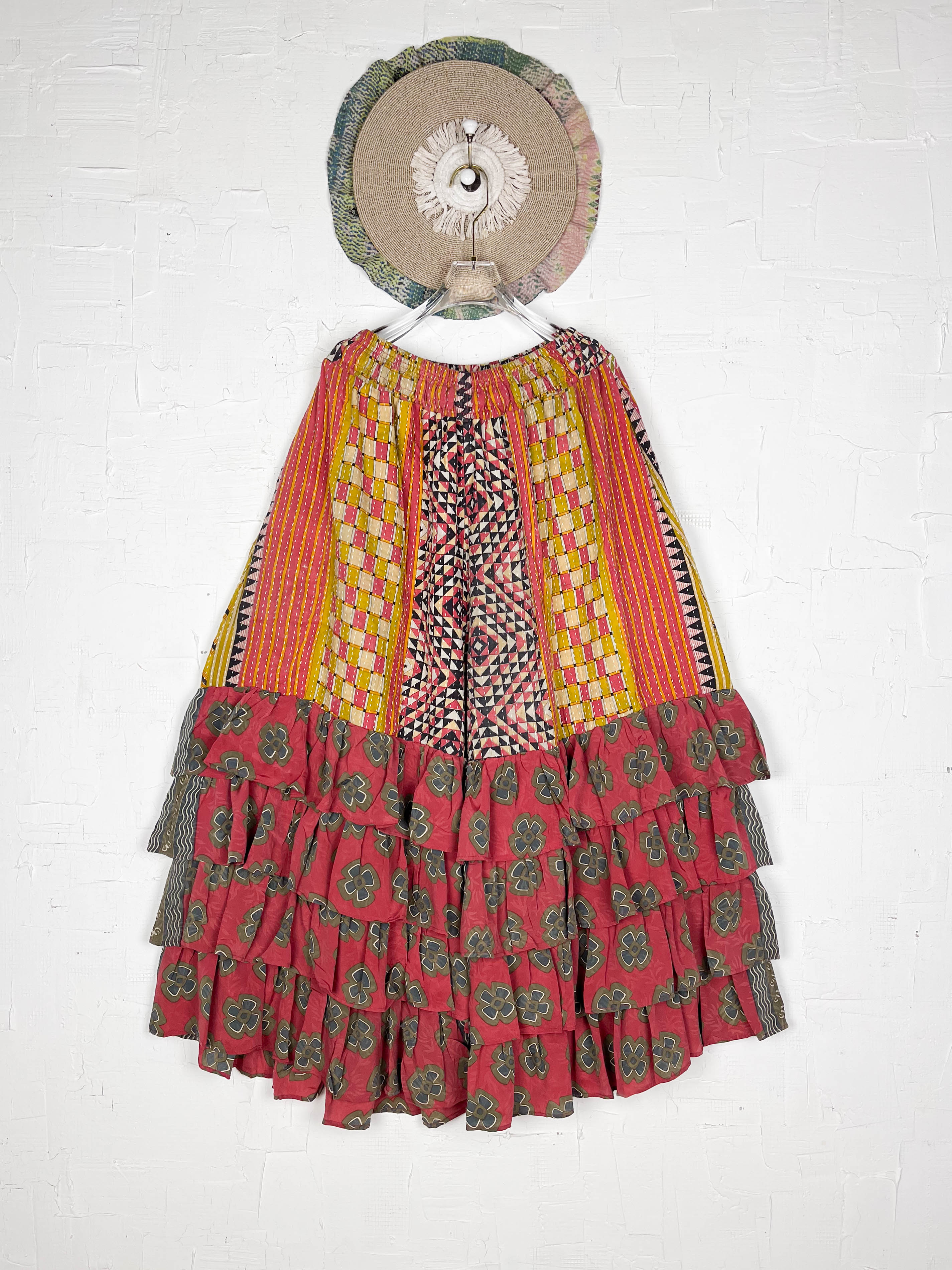 Bohemian kantha frill pants - Love Protect Sustain