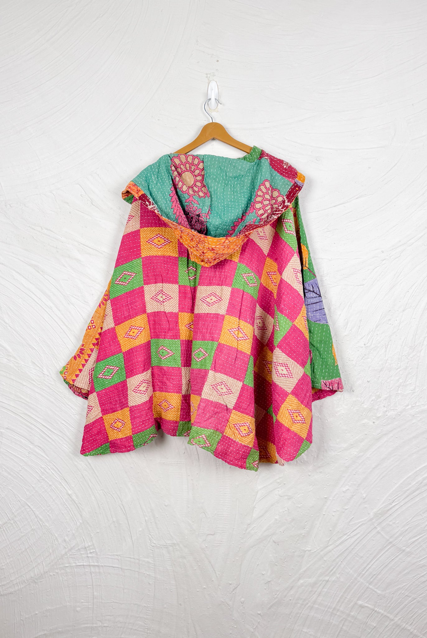 Bohemian kantha poncho - Love Protect Sustain