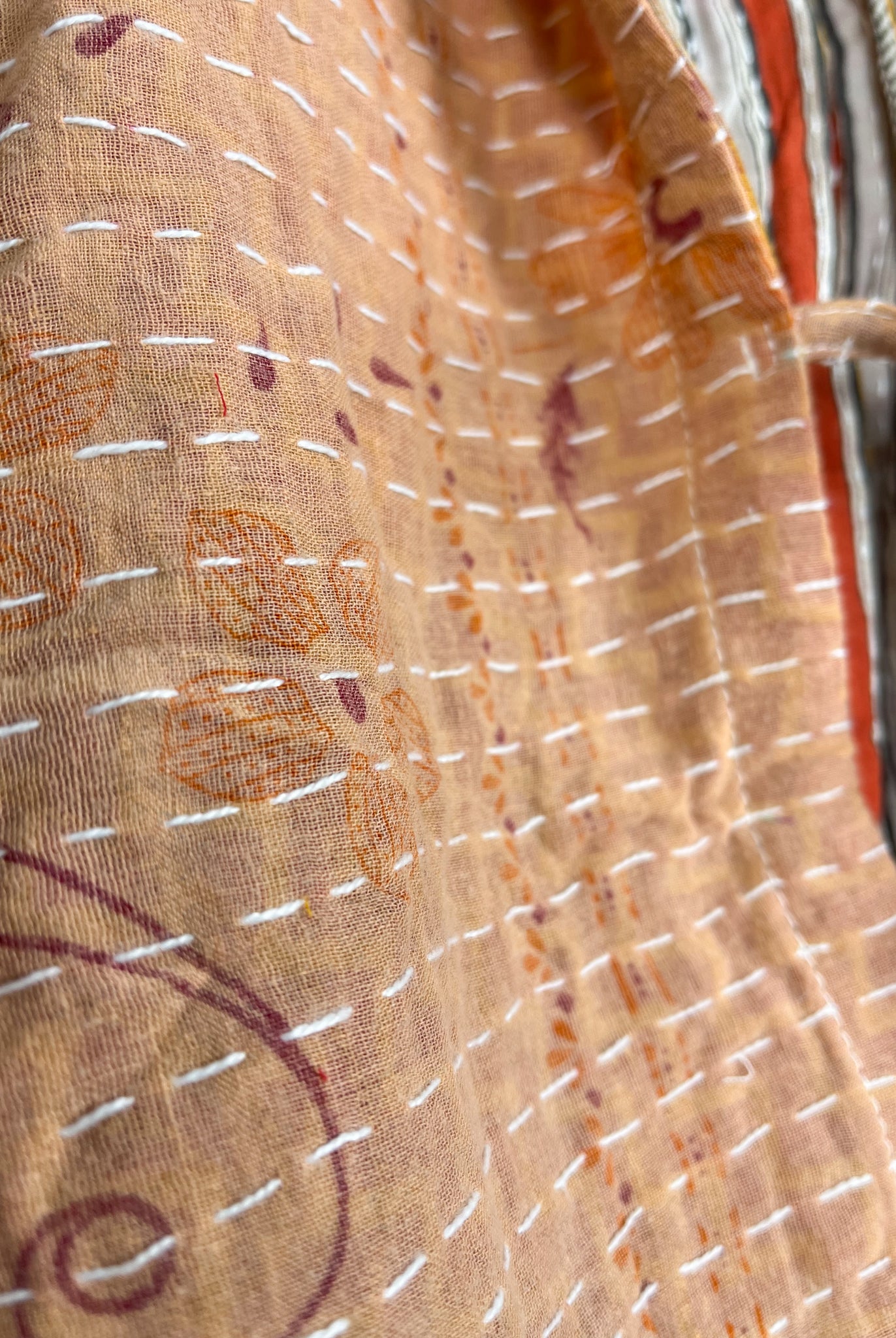 Bohemian kantha poncho - Love Protect Sustain