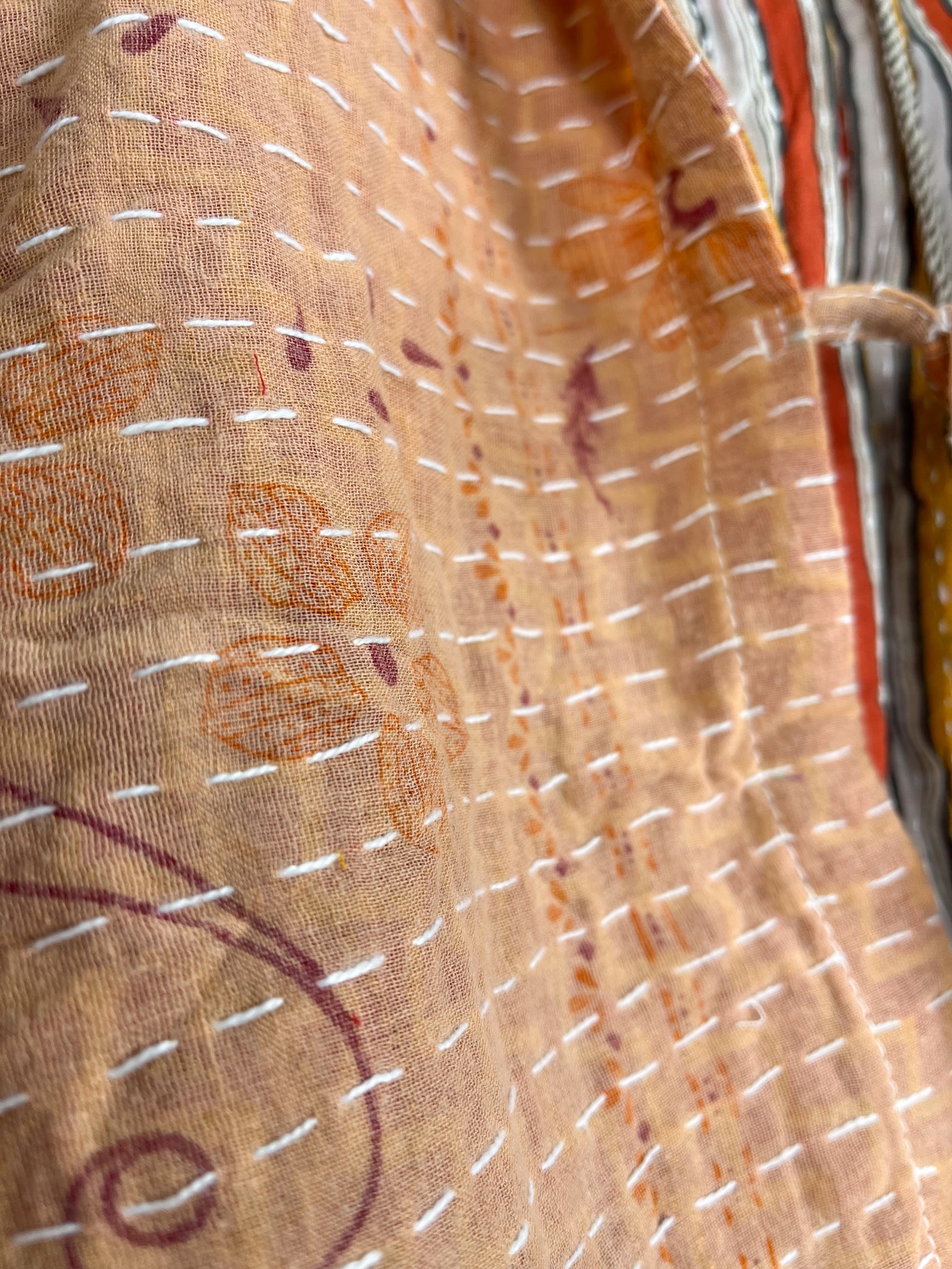 Bohemian kantha poncho - Love Protect Sustain