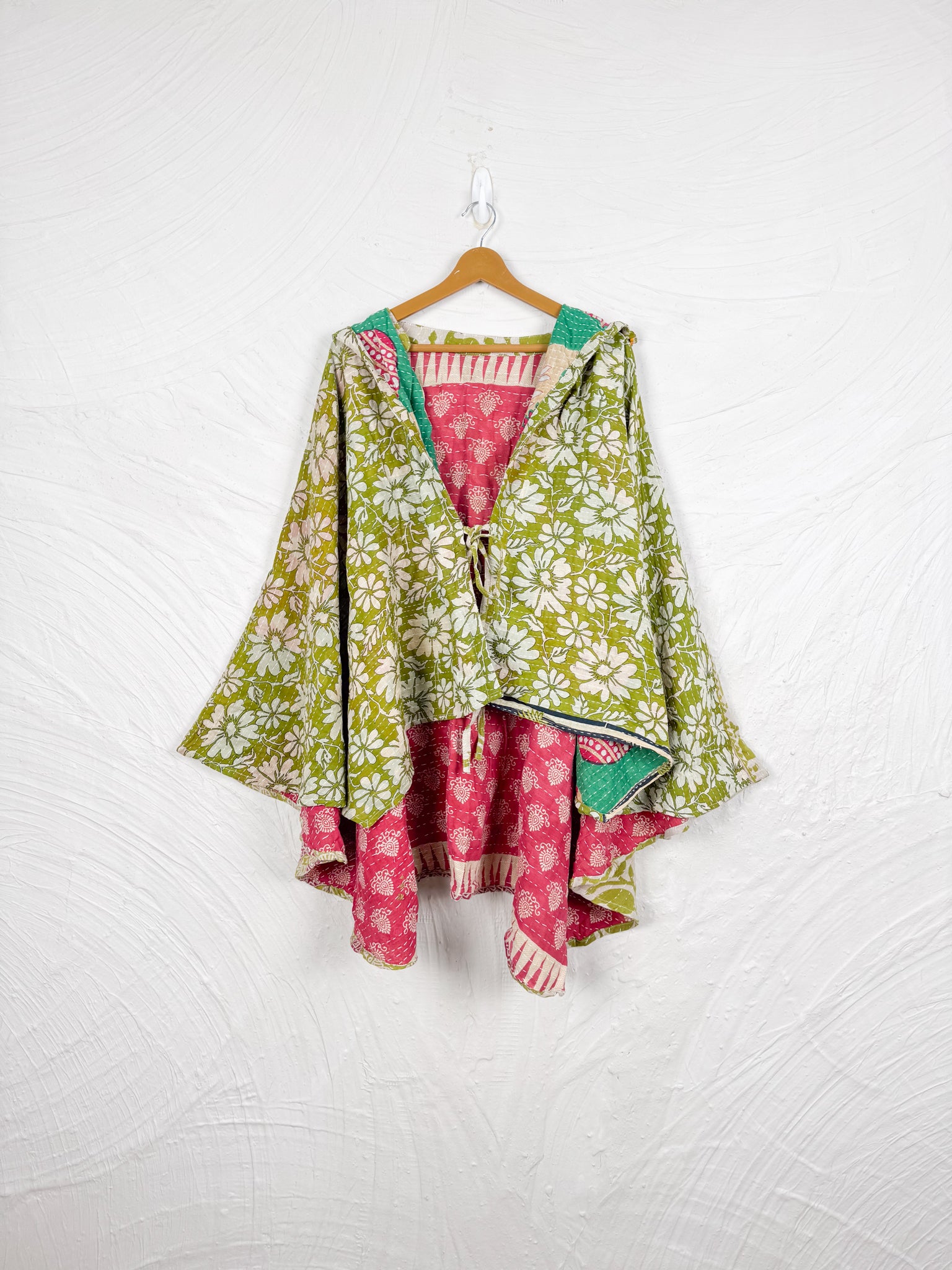 Bohemian kantha poncho - Love Protect Sustain